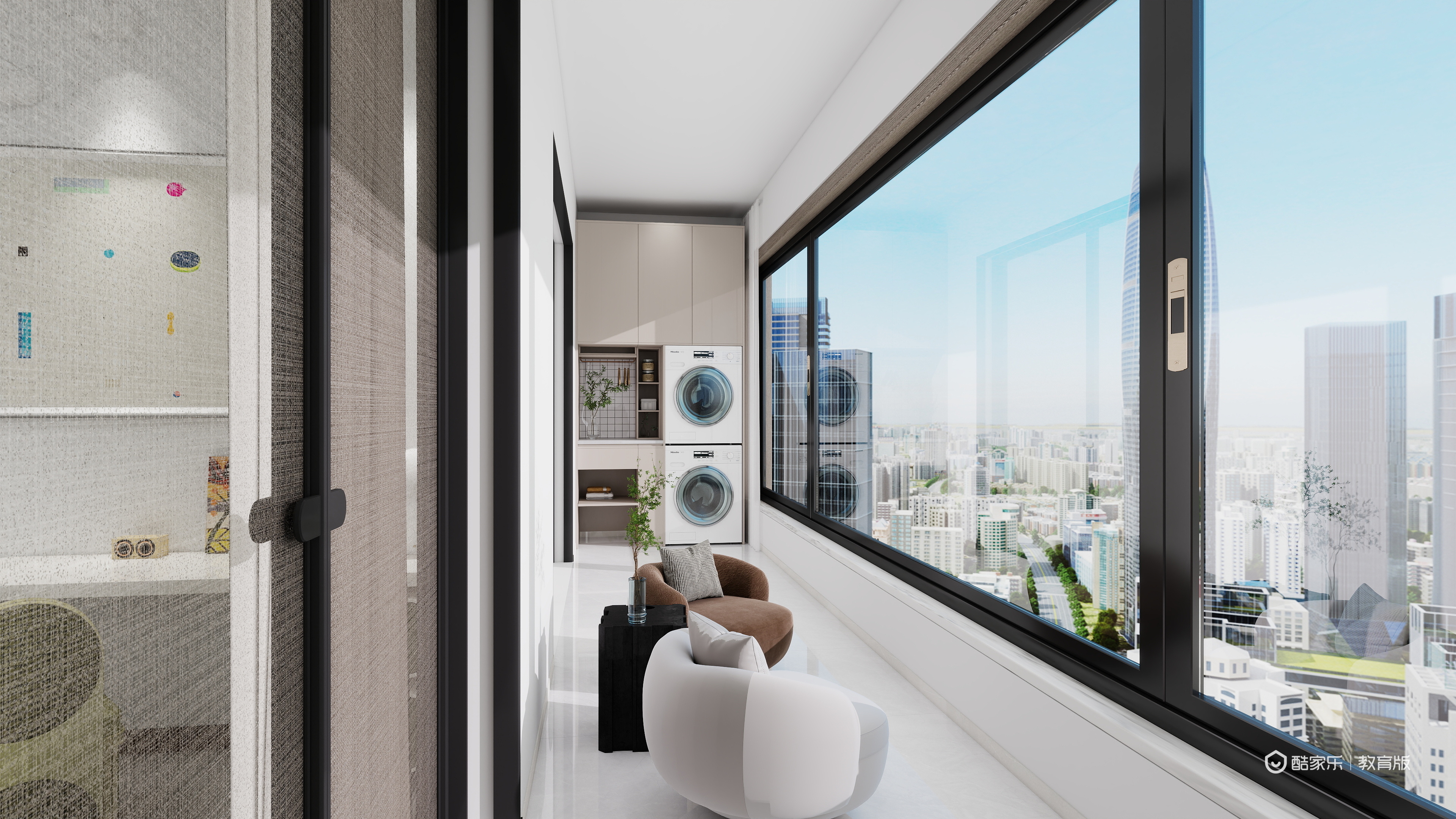 陆婧菡-杭州市建设职业学校-陆婧菡一层阳台装修效果图第1张