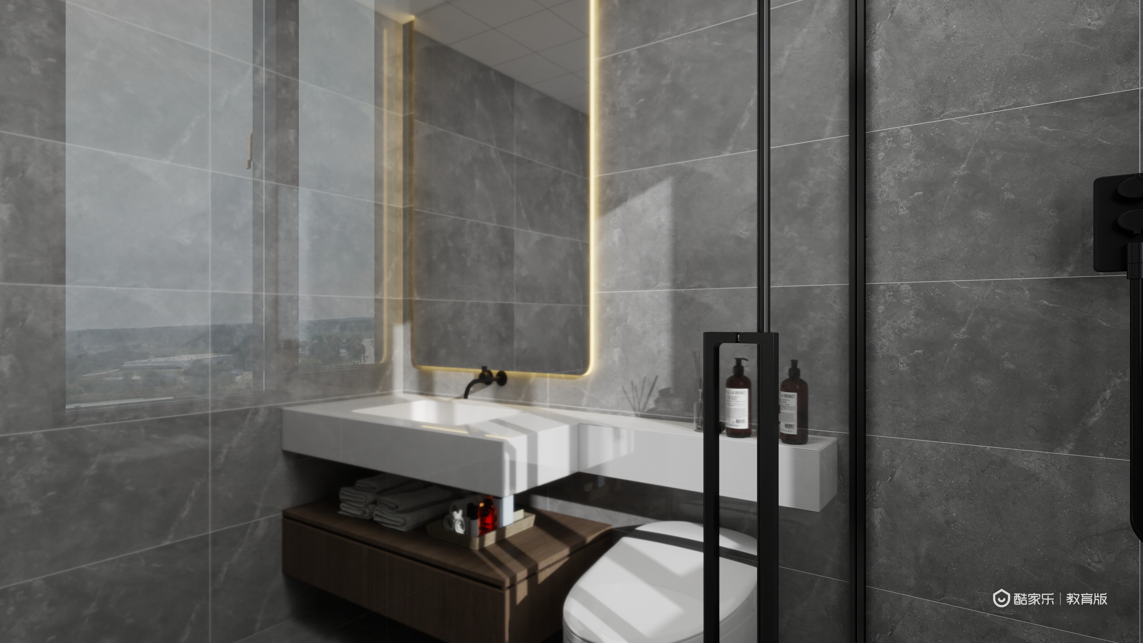 胡莹yBHB-浙江建设技师学院-胡莹一层卫生间装修效果图第3张