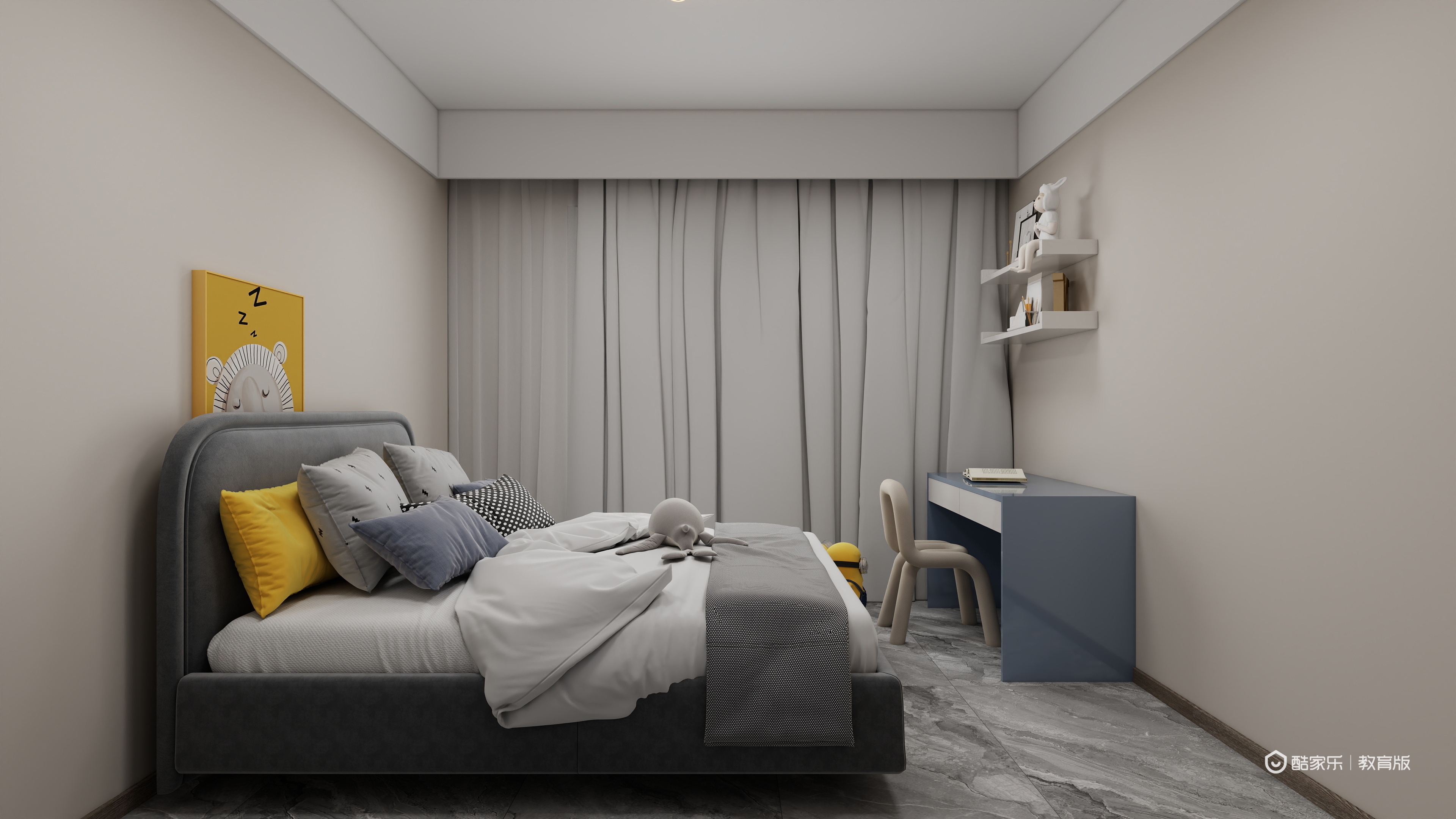 胡莹yBHB-浙江建设技师学院-胡莹一层儿童房装修效果图第1张