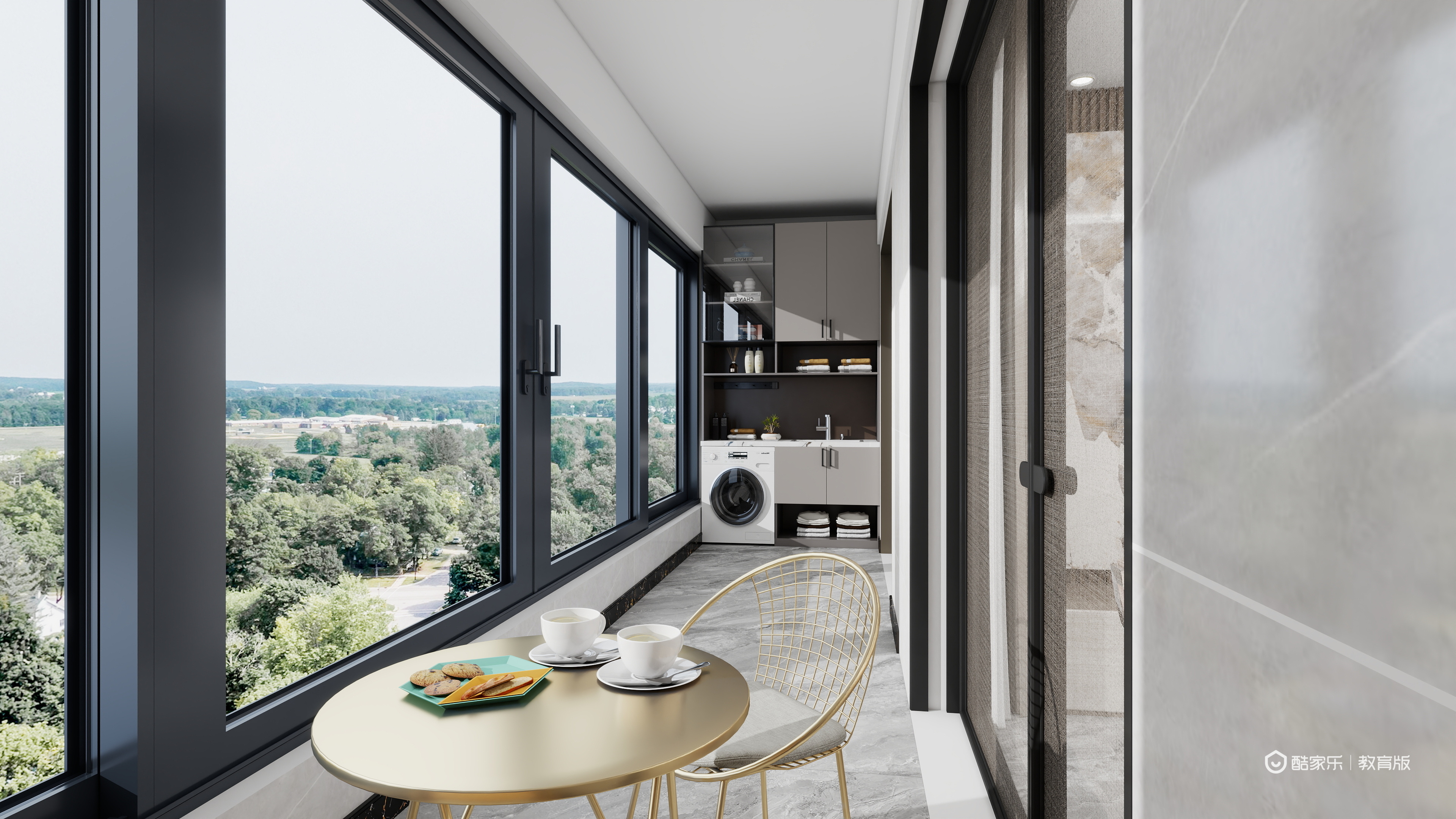 胡莹yBHB-浙江建设技师学院-胡莹一层阳台装修效果图第1张