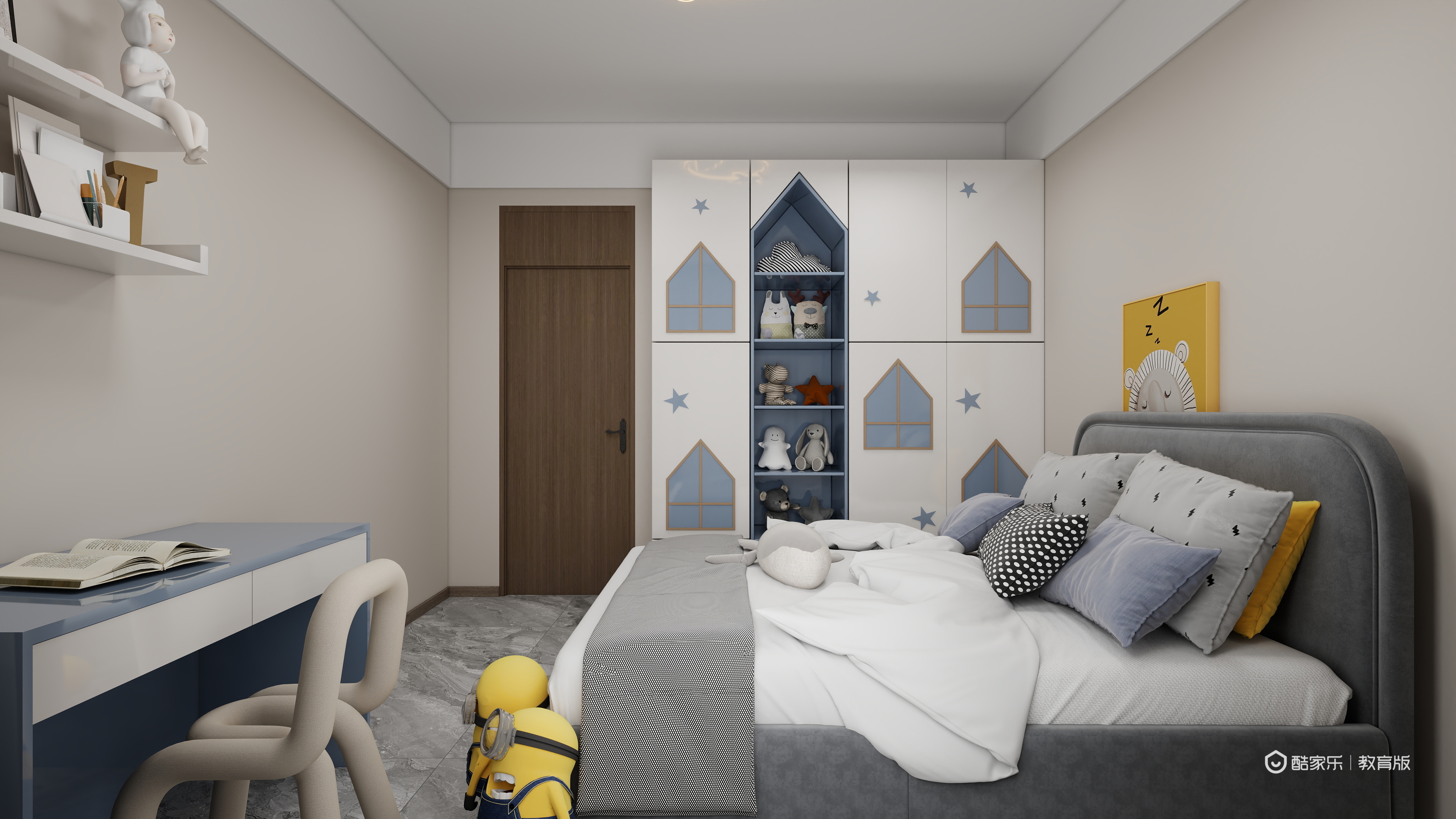 胡莹yBHB-浙江建设技师学院-胡莹一层儿童房装修效果图第3张