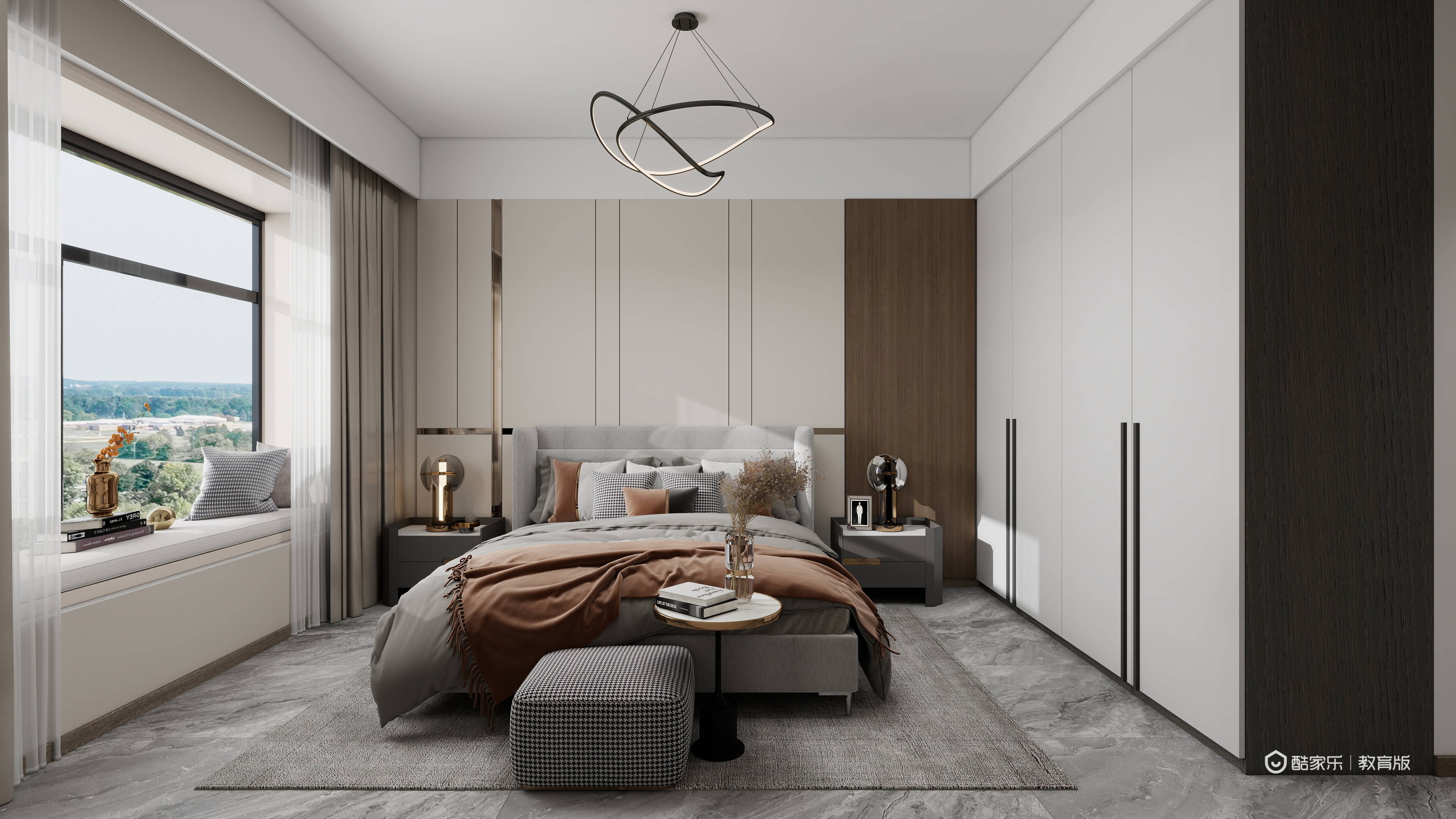 胡莹yBHB-浙江建设技师学院-胡莹一层主卧装修效果图第1张