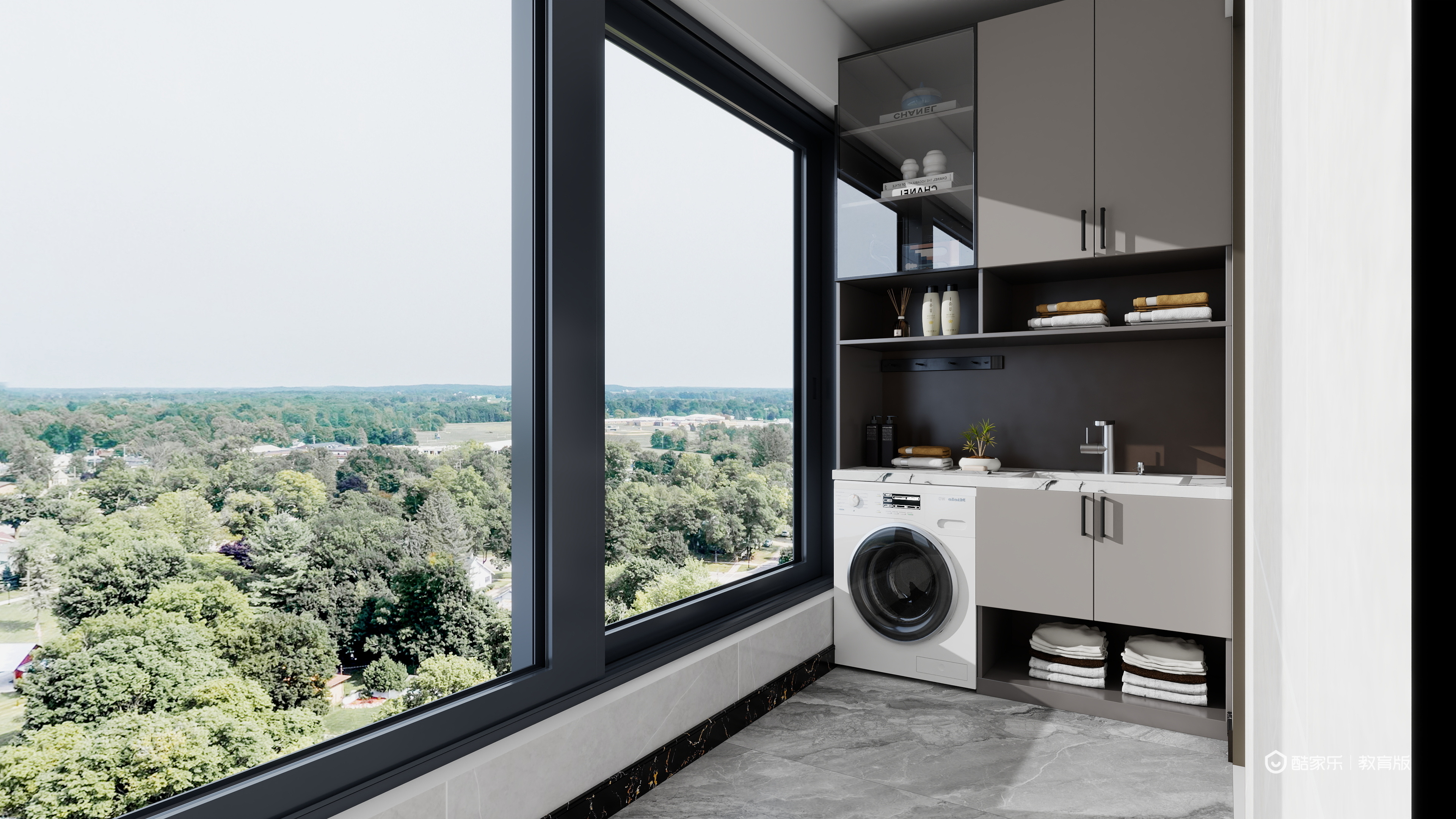 胡莹yBHB-浙江建设技师学院-胡莹一层阳台装修效果图第2张