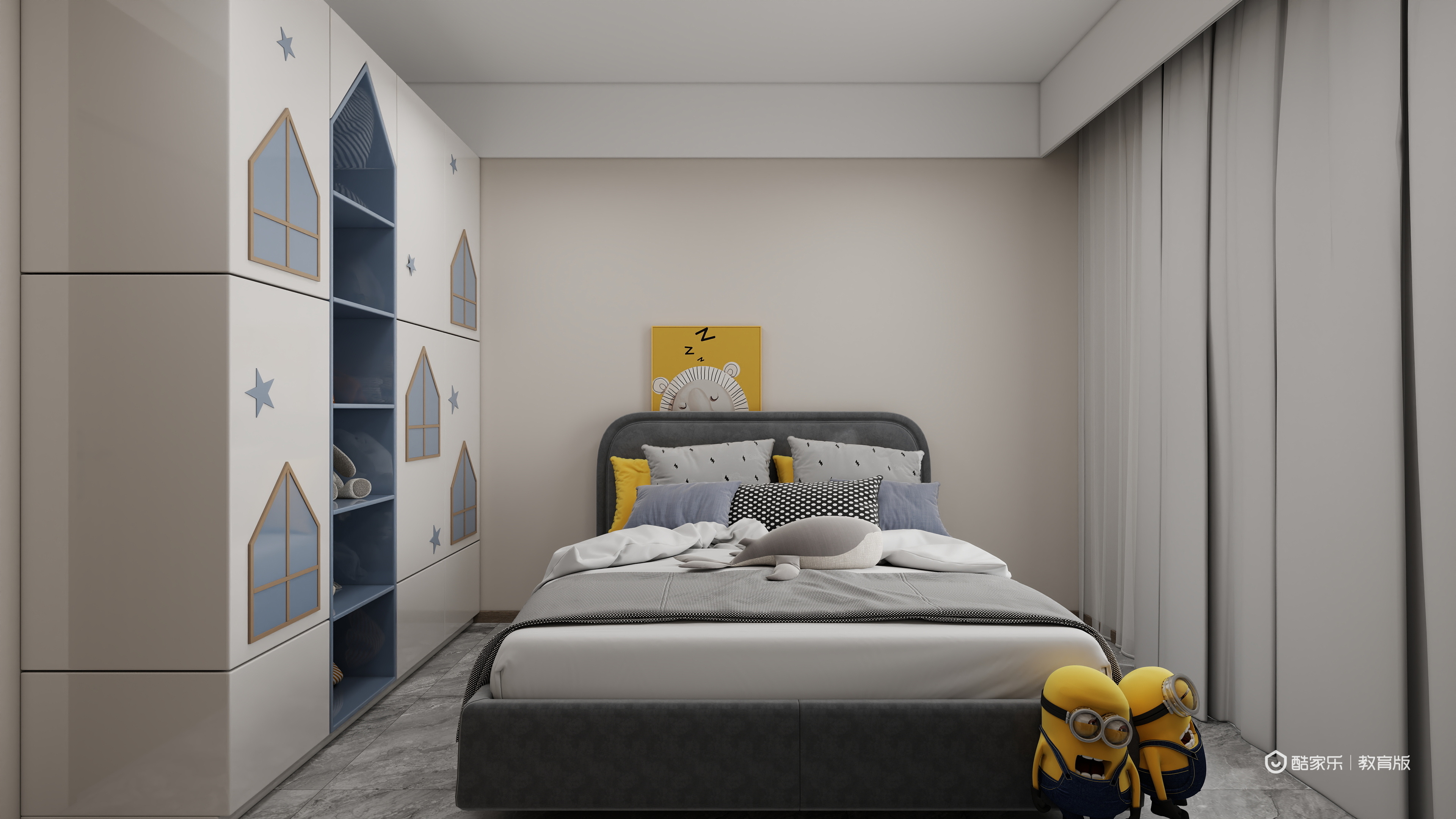 胡莹yBHB-浙江建设技师学院-胡莹一层儿童房装修效果图第2张