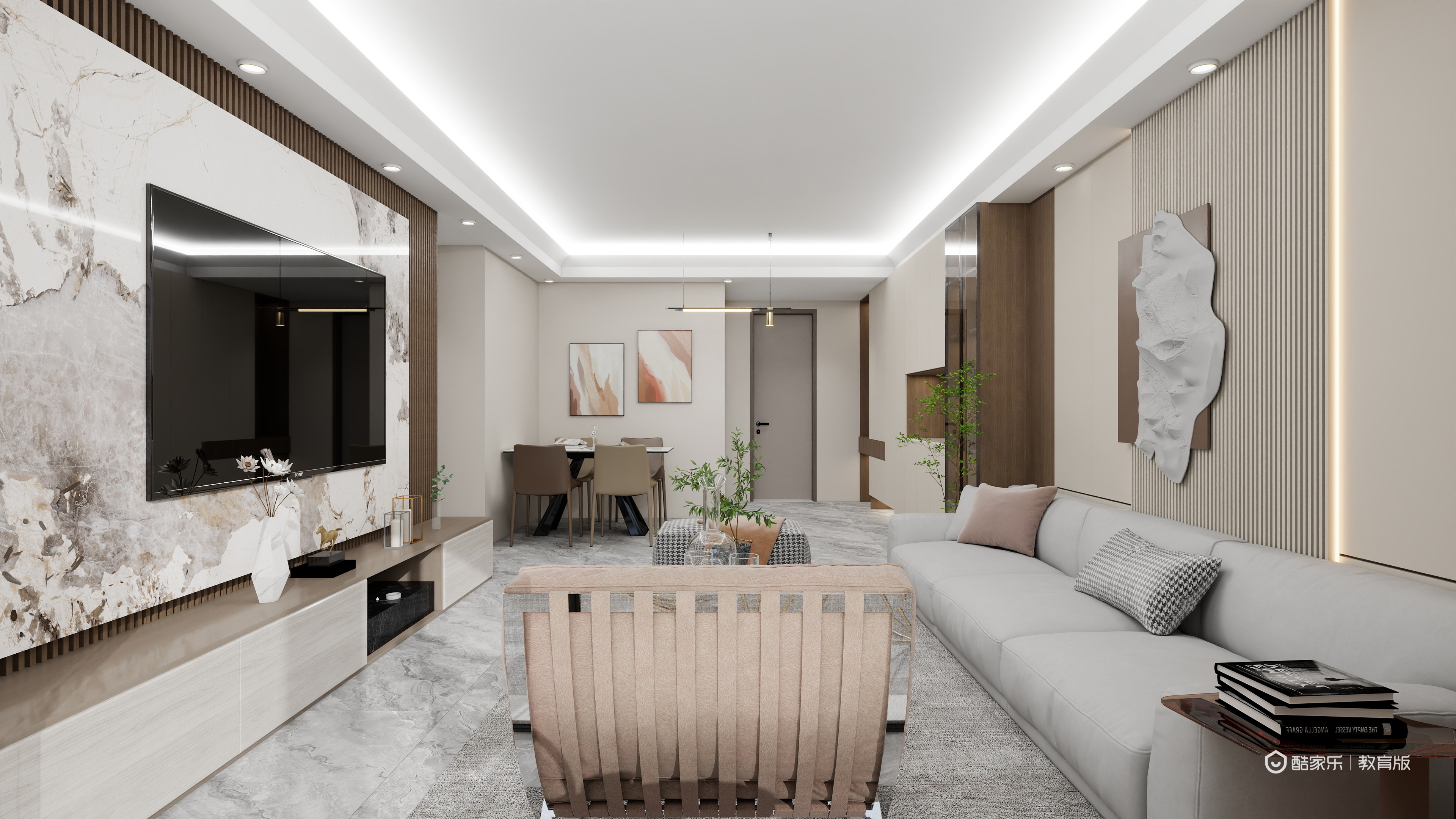 胡莹yBHB-浙江建设技师学院-胡莹一层客餐厅装修效果图第3张