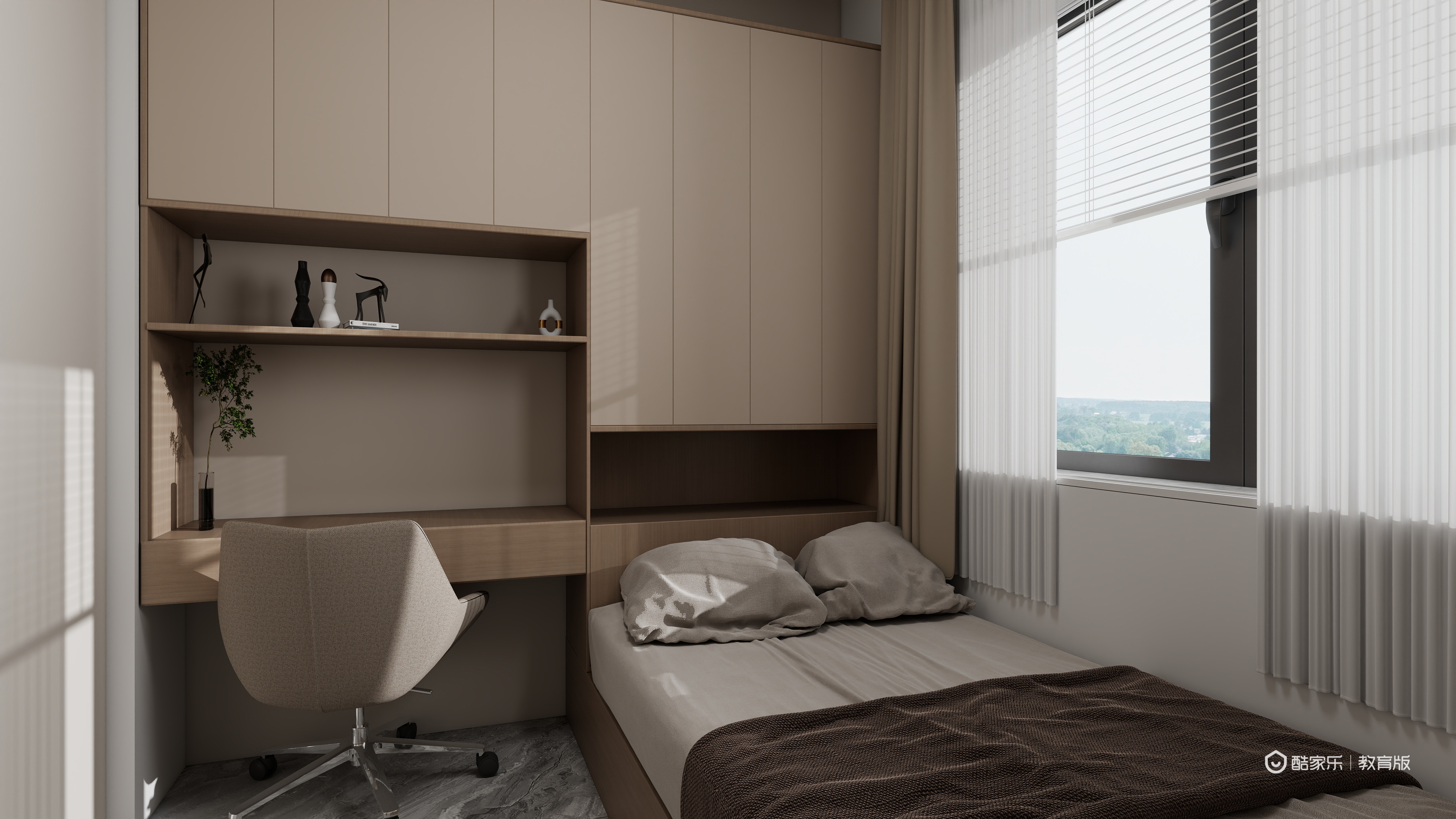 胡莹yBHB-浙江建设技师学院-胡莹一层次卧装修效果图第1张