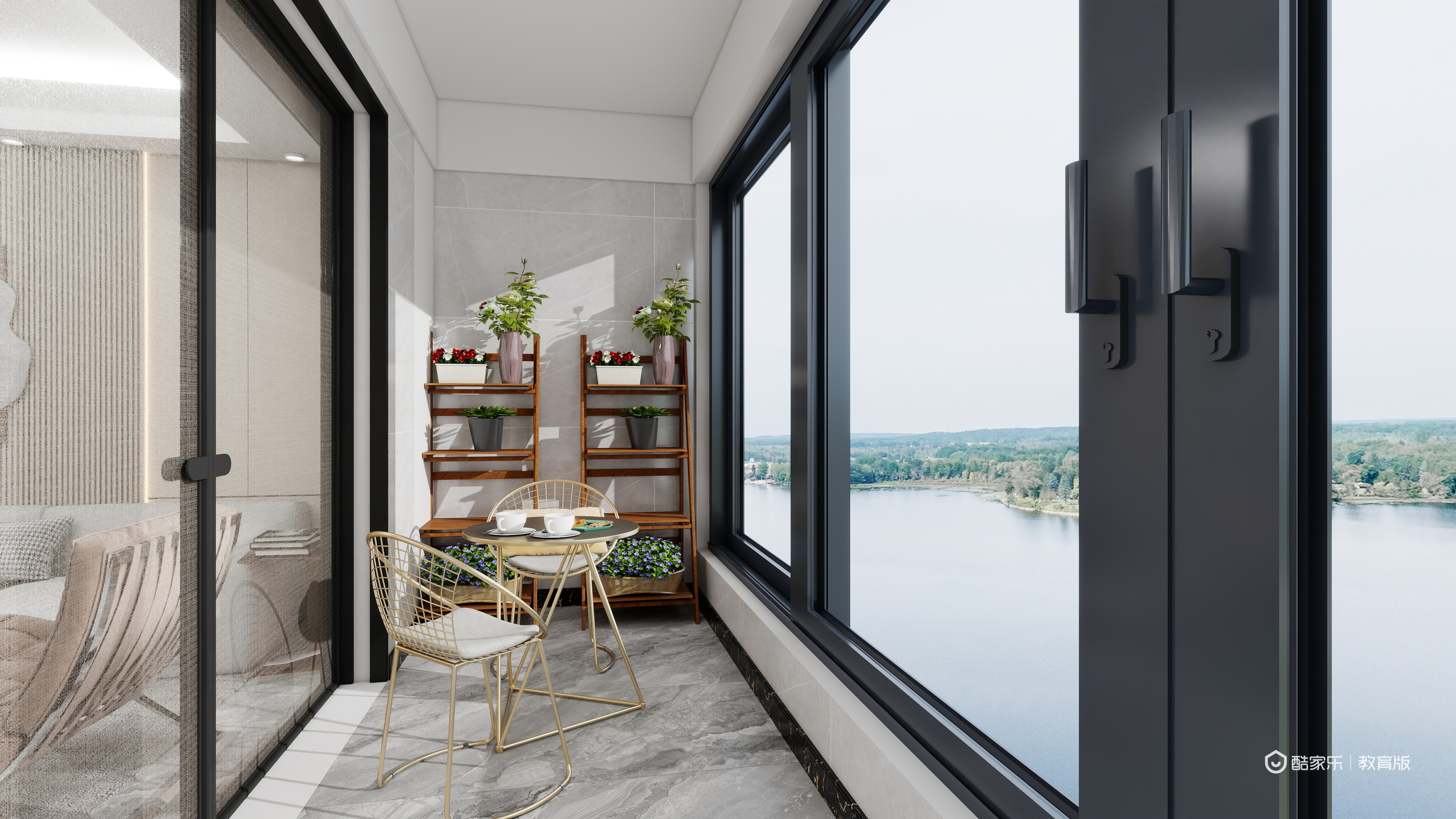 胡莹yBHB-浙江建设技师学院-胡莹一层阳台装修效果图第3张