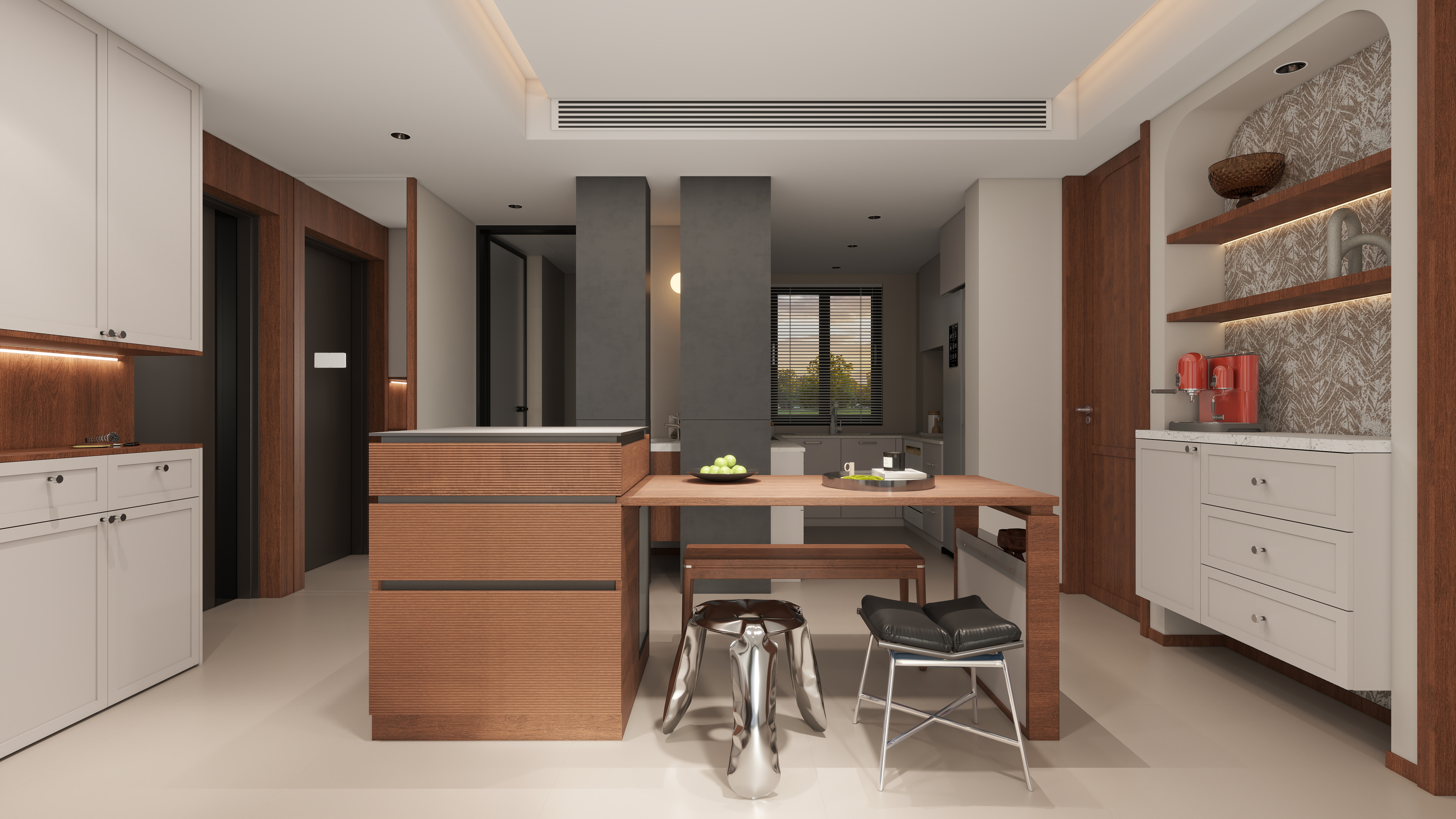 星空设计500一套-现代简约91㎡3室一层客餐厅装修效果图第2张