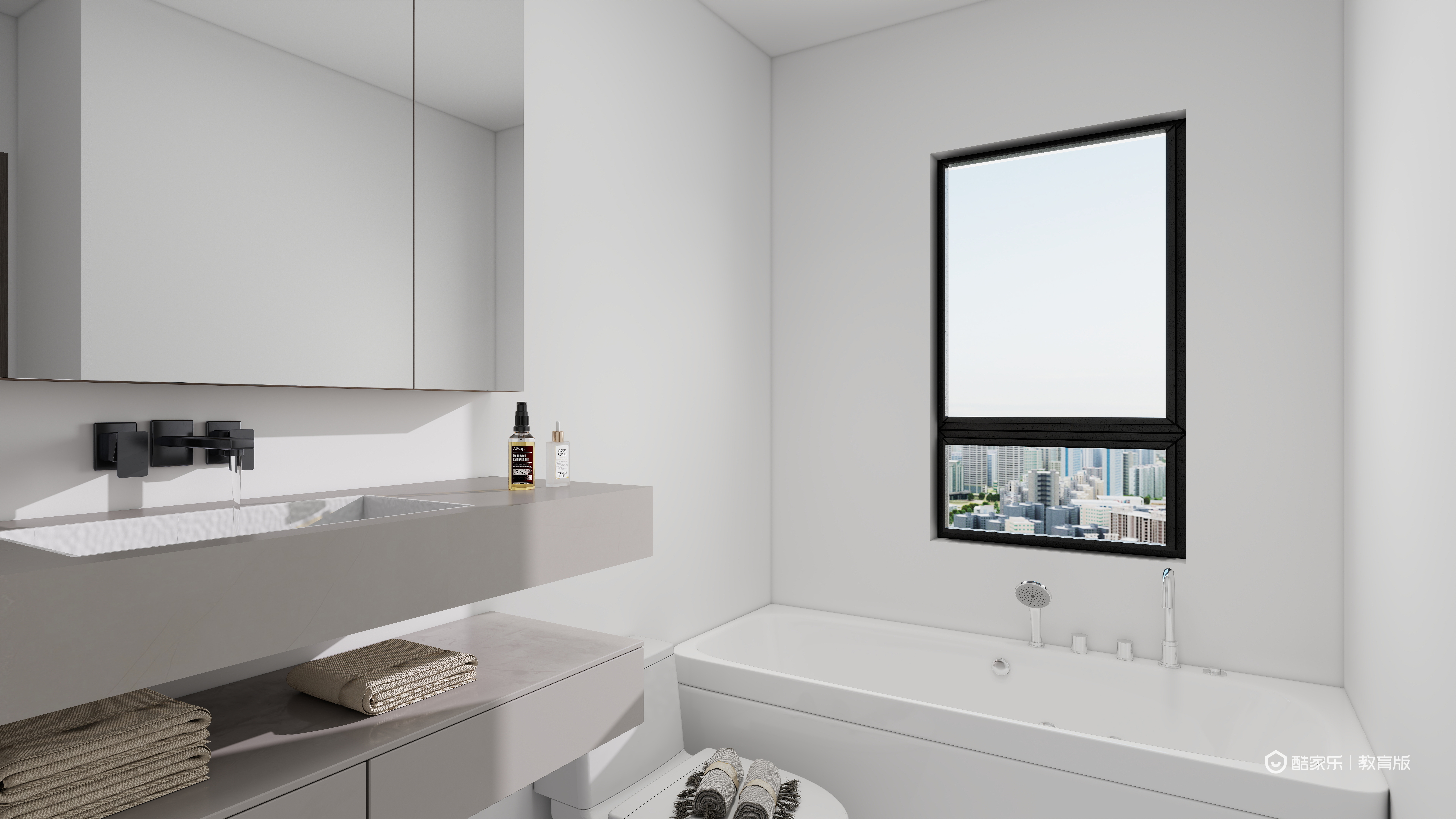 陆婧菡-杭州市建设职业学校-陆婧菡一层卫生间装修效果图第1张