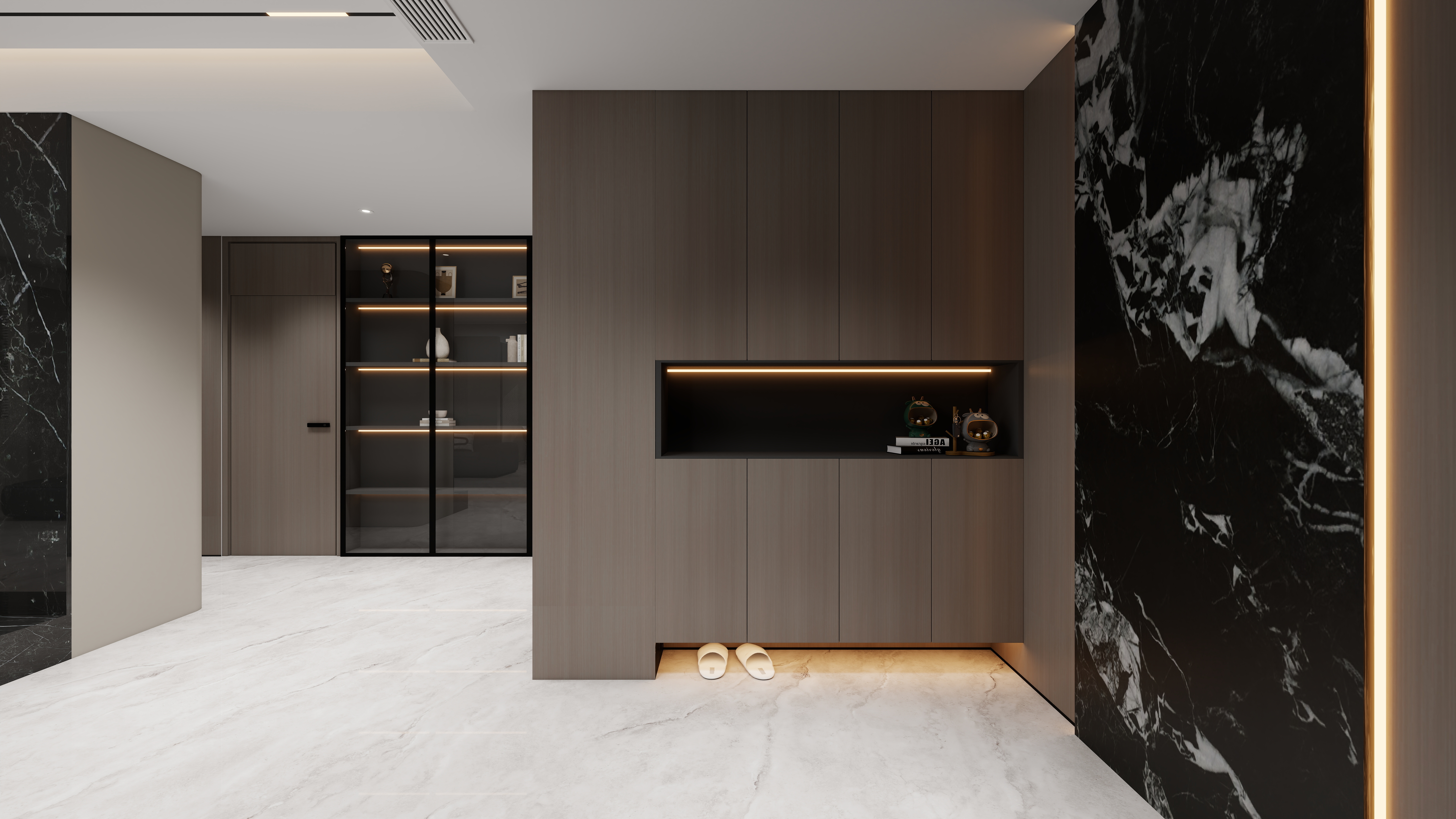 设计师丨胡月平-意式极简151㎡4室一层客餐厅装修效果图第4张