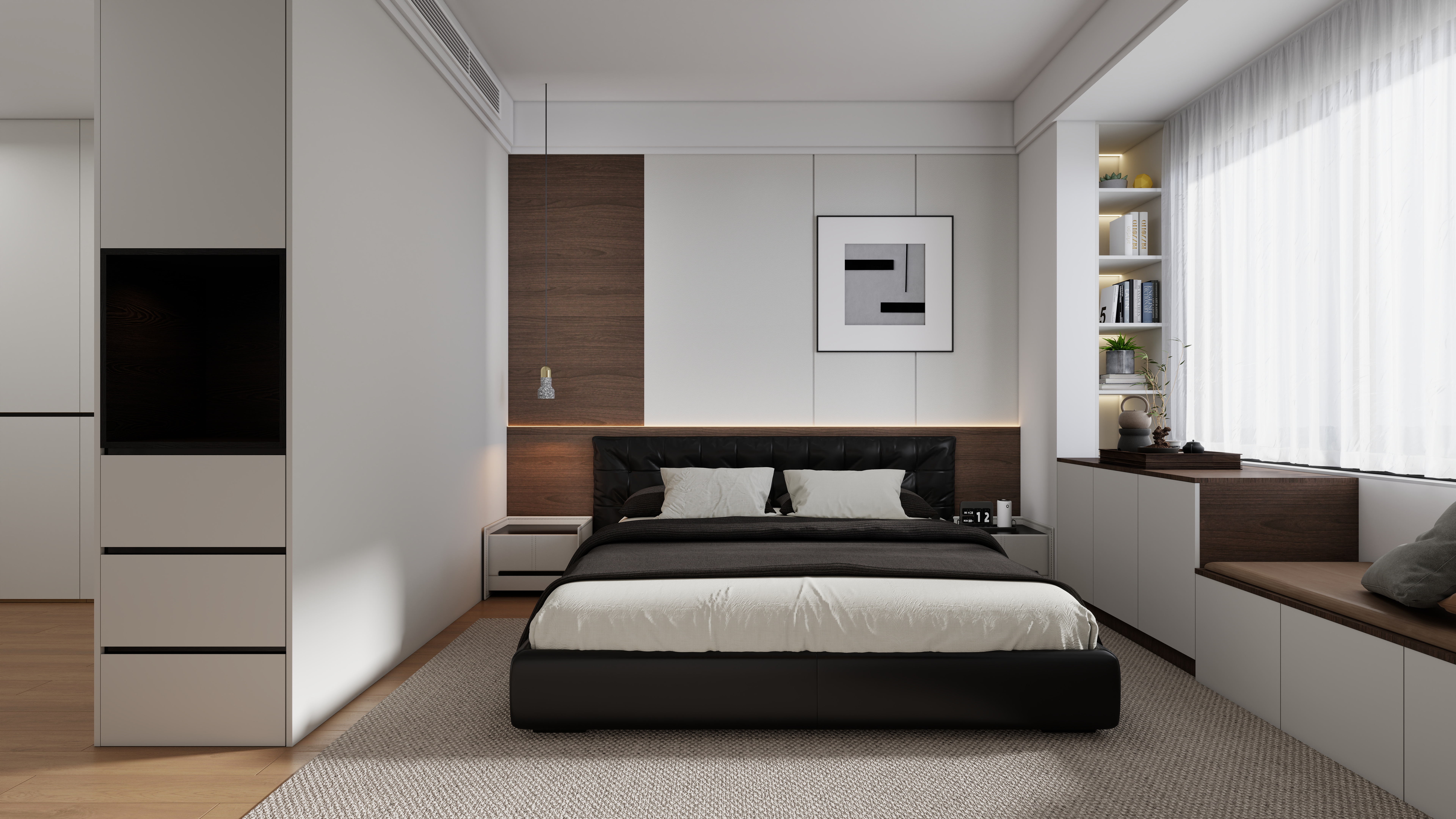 星空设计500一套-混搭113㎡2室一层主卧装修效果图第1张