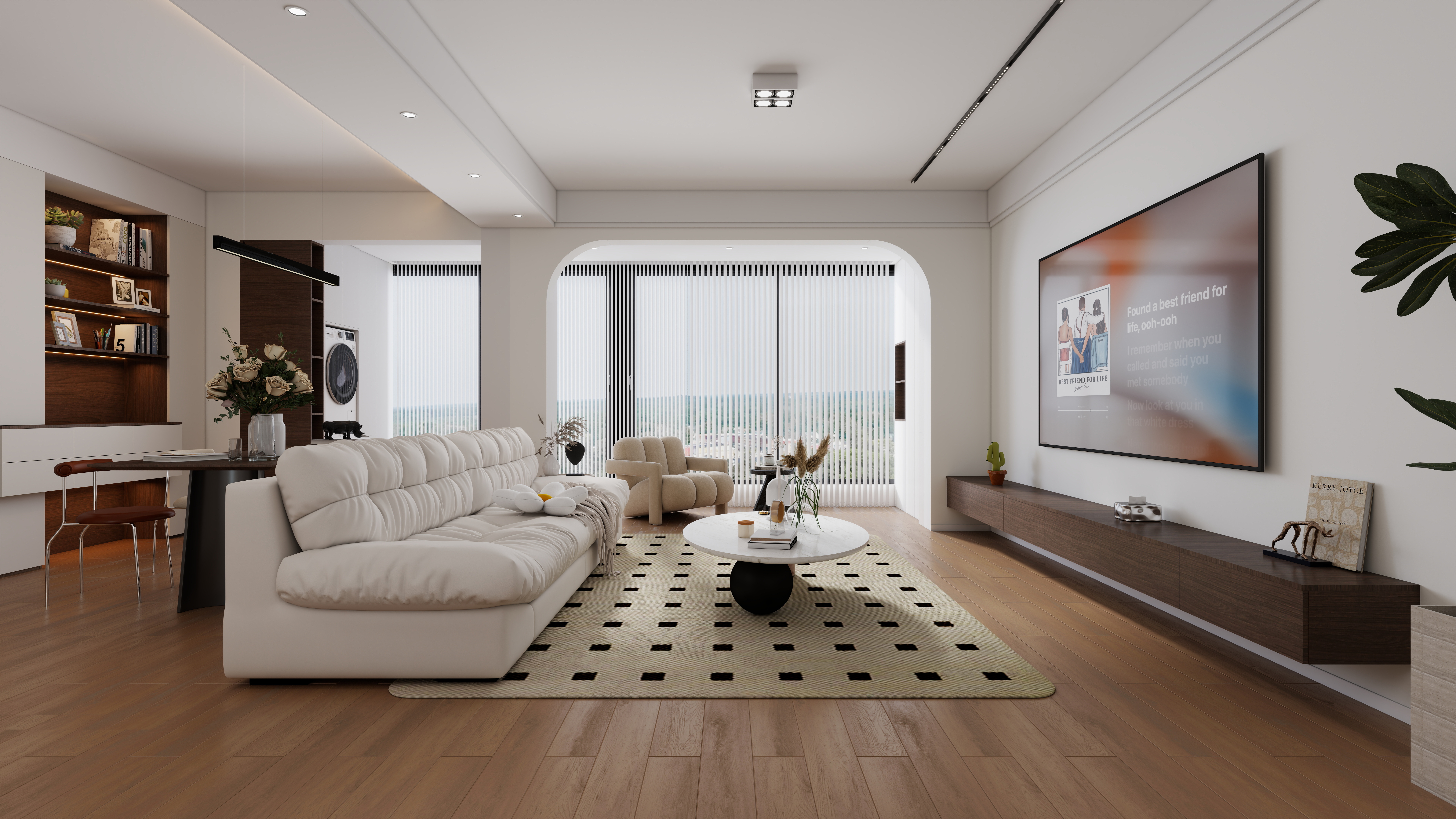 星空设计500一套-混搭113㎡2室一层客餐厅装修效果图第1张