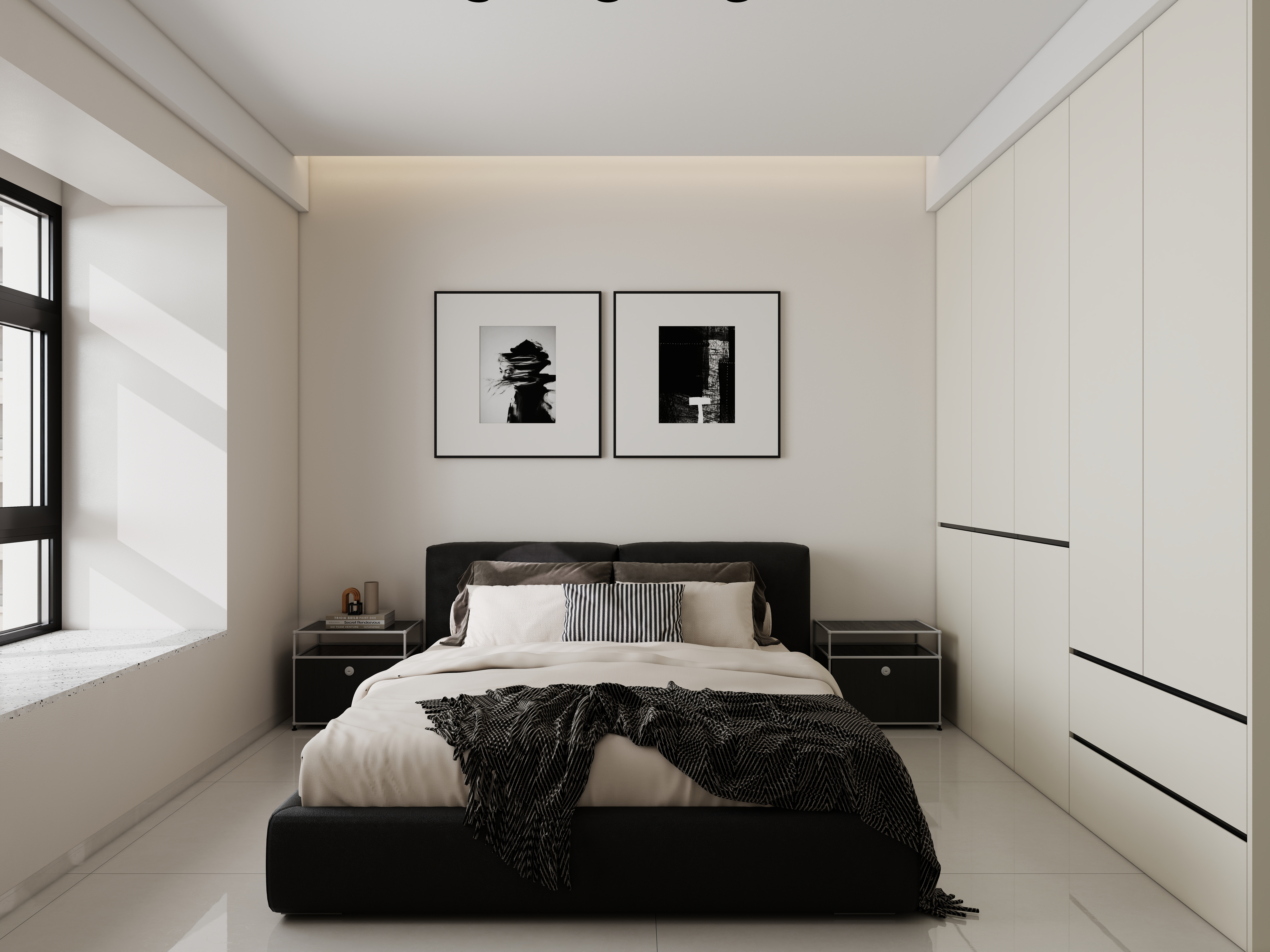 李青越-146平四室现代一层主卧装修效果图第1张