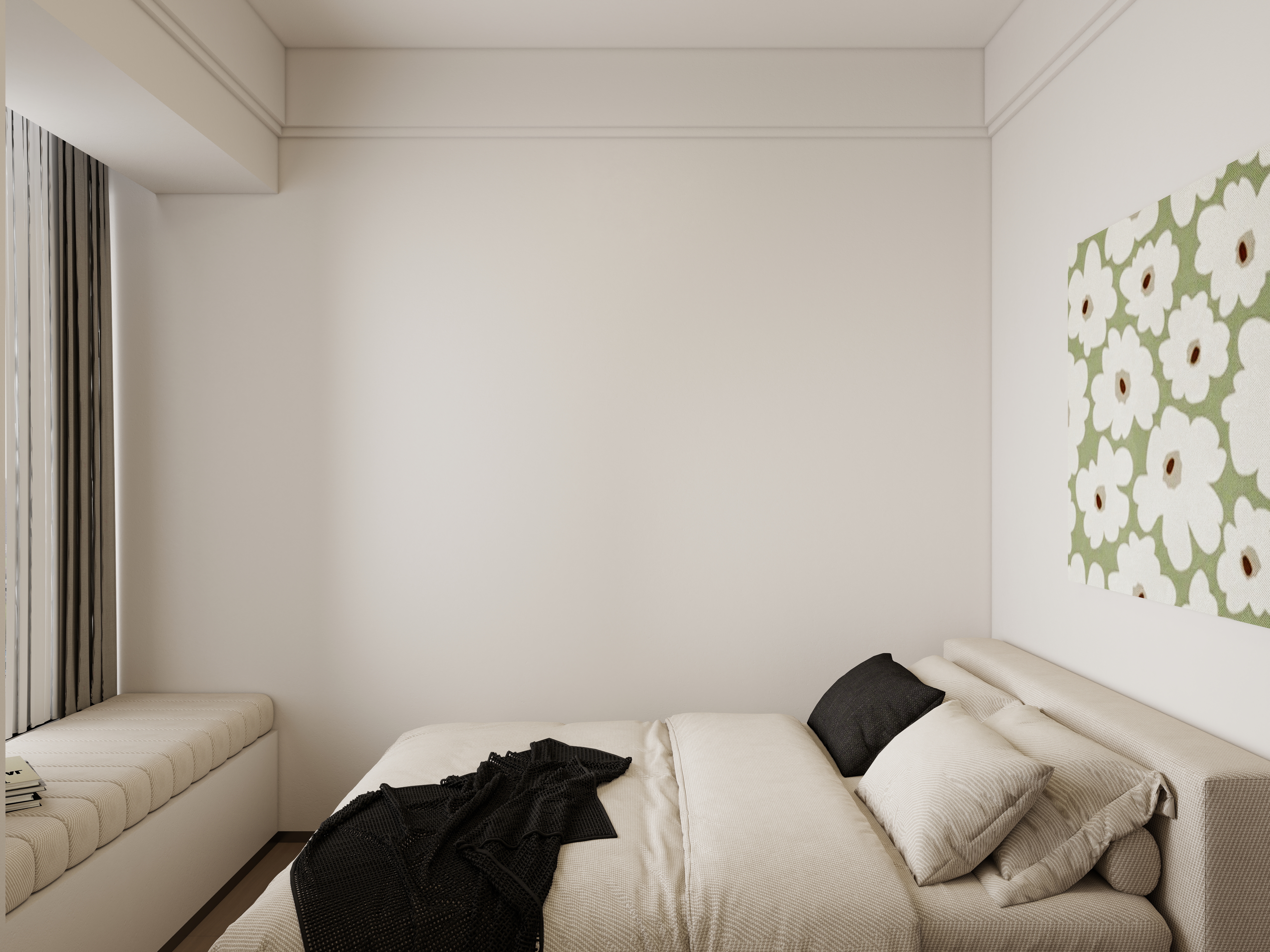 李青越-101平现代简约三居室一层卧室装修效果图第2张