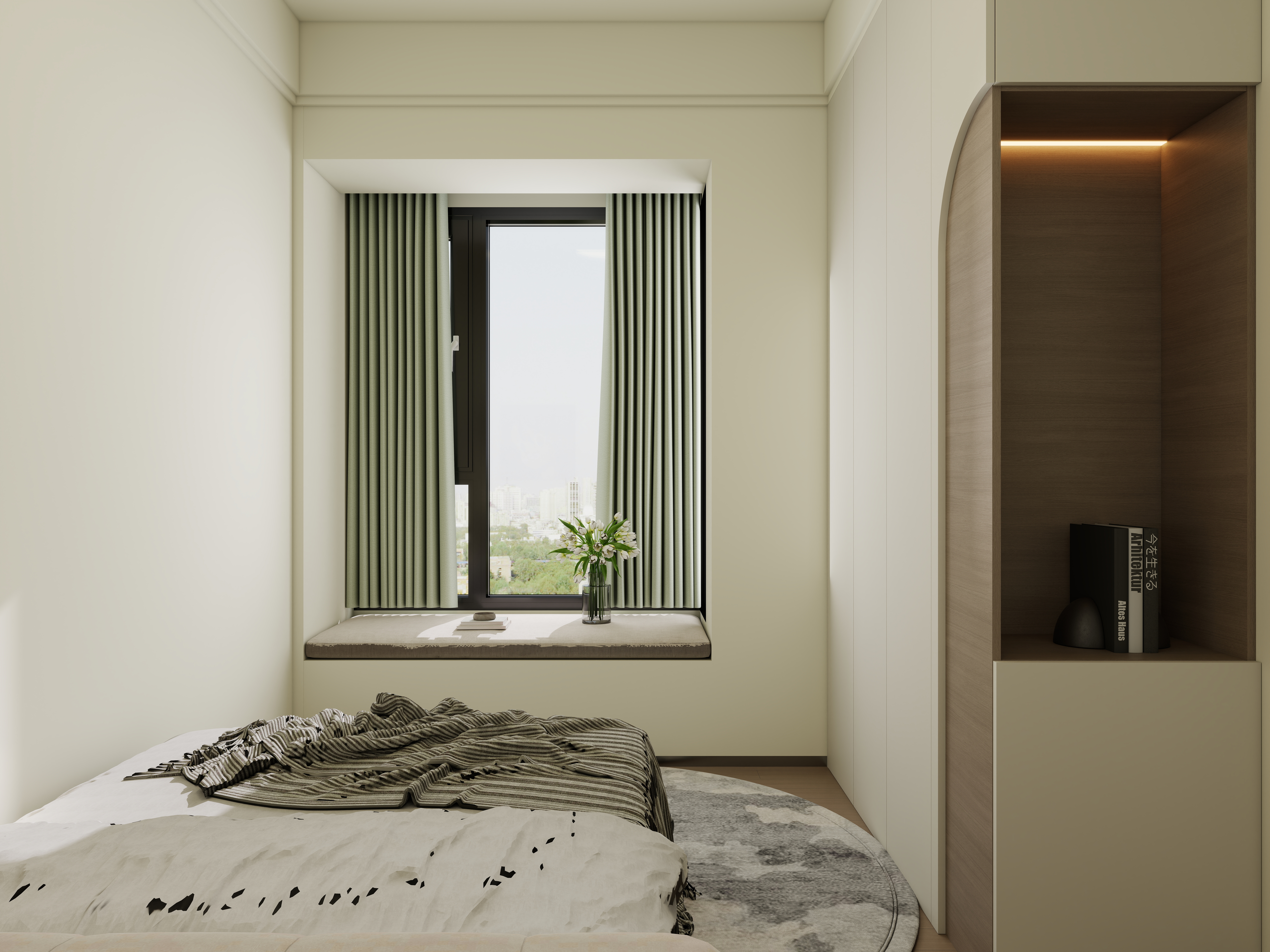 李青越-101平现代简约三居室一层次卧装修效果图第2张