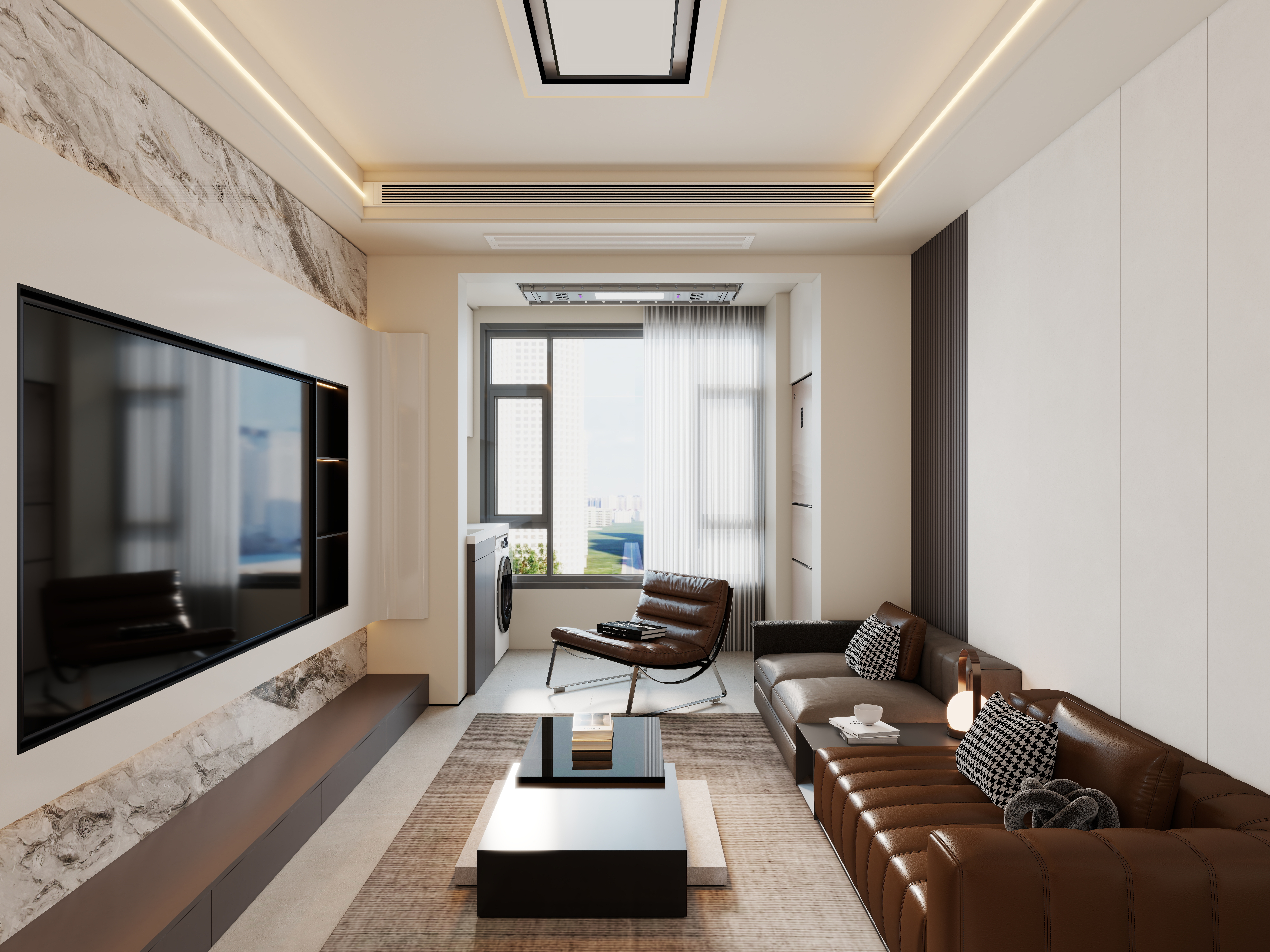 艺雅丽-77平意式  一层客餐厅装修效果图第2张