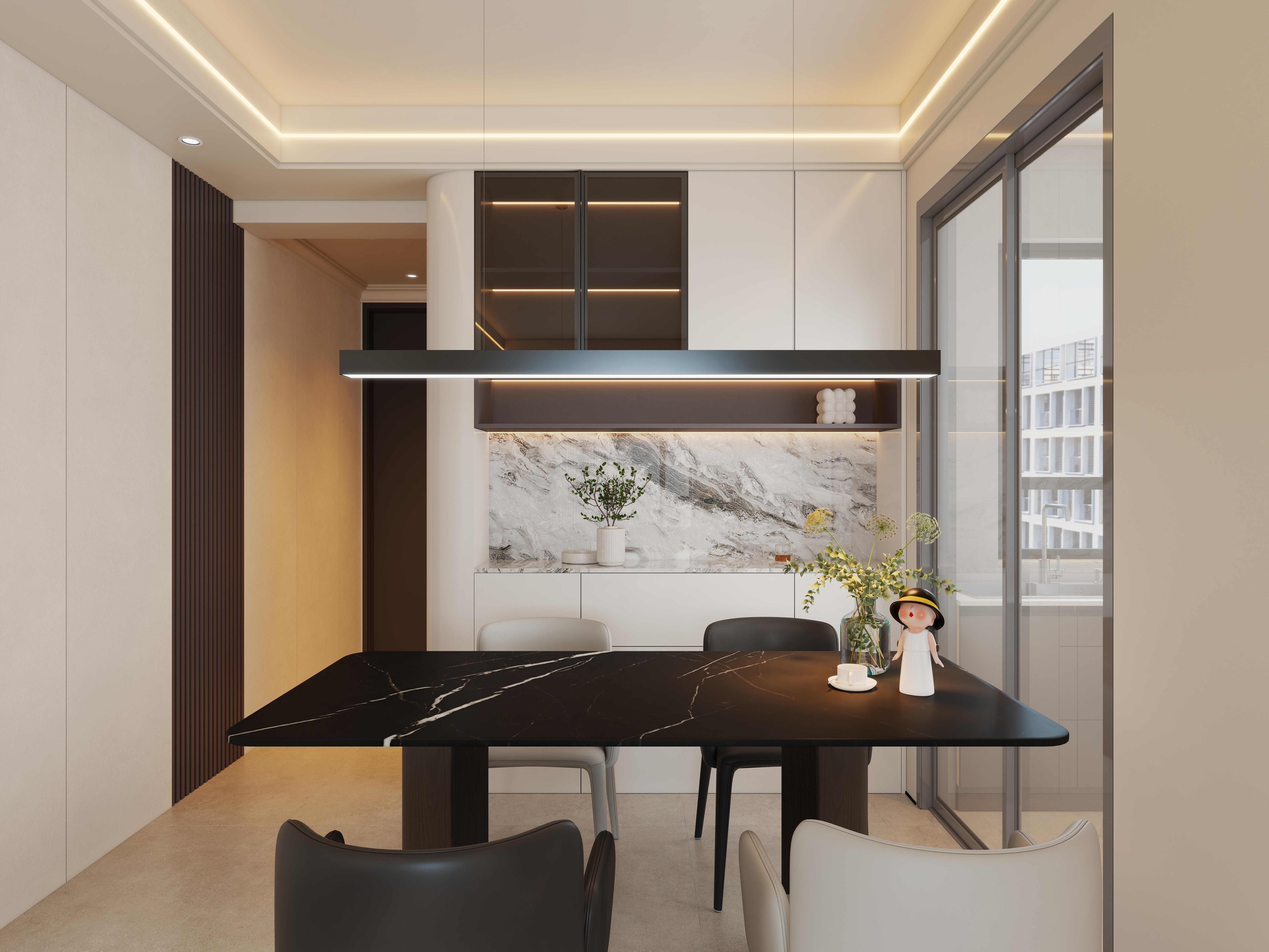 艺雅丽-77平意式  一层客餐厅装修效果图第1张