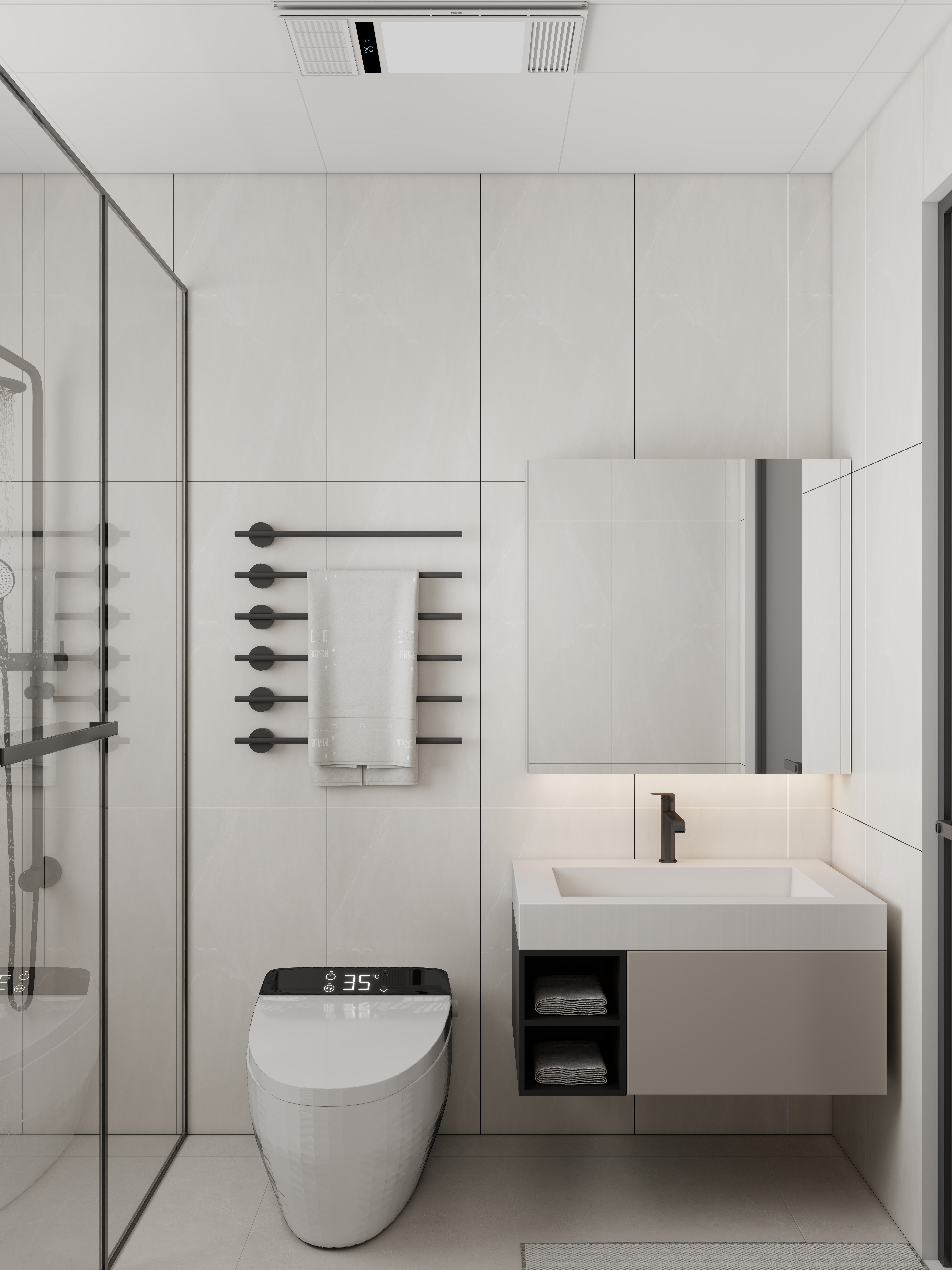 李青越-101平现代简约三居室一层主卫装修效果图第2张