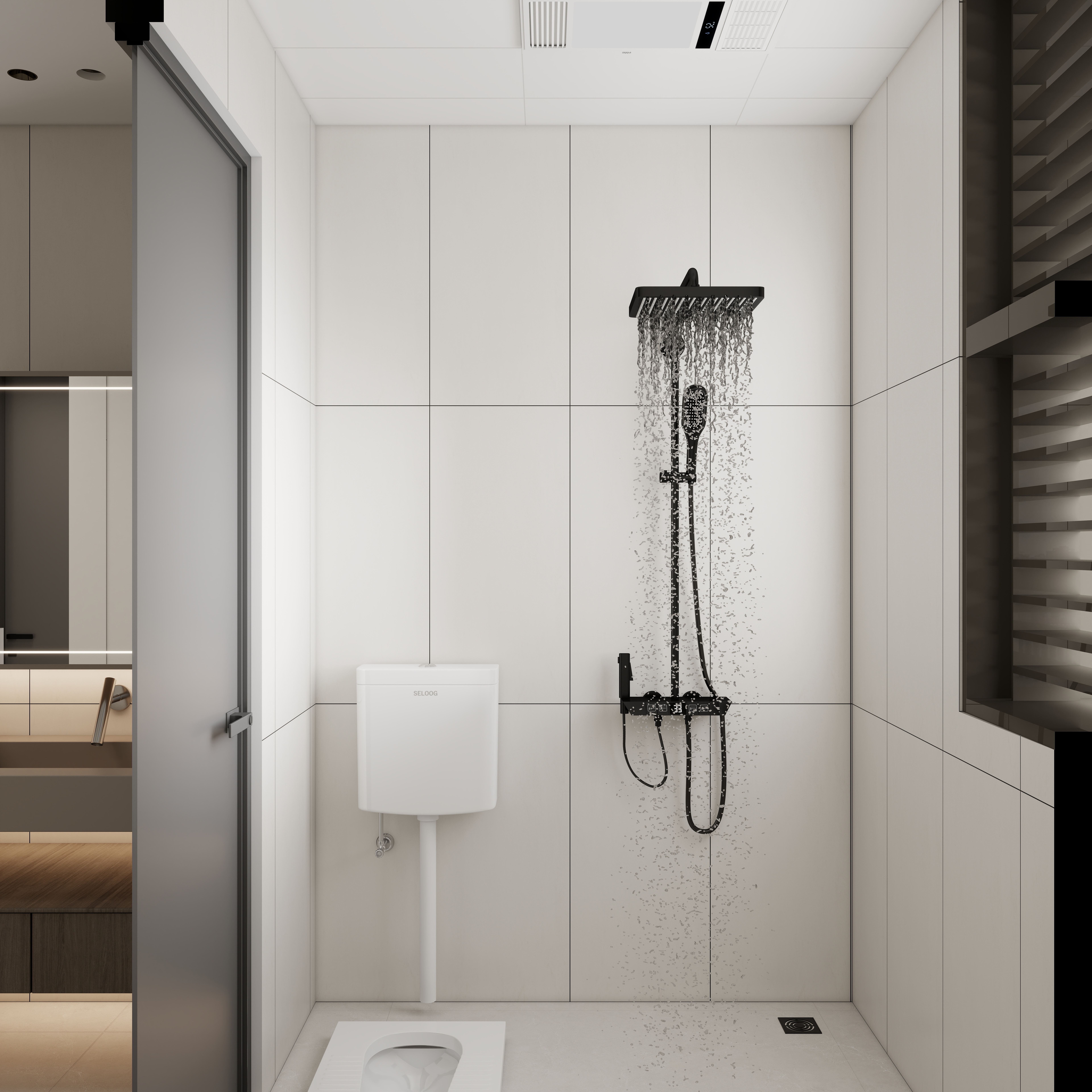 李青越-101平现代简约三居室一层卫生间装修效果图第1张