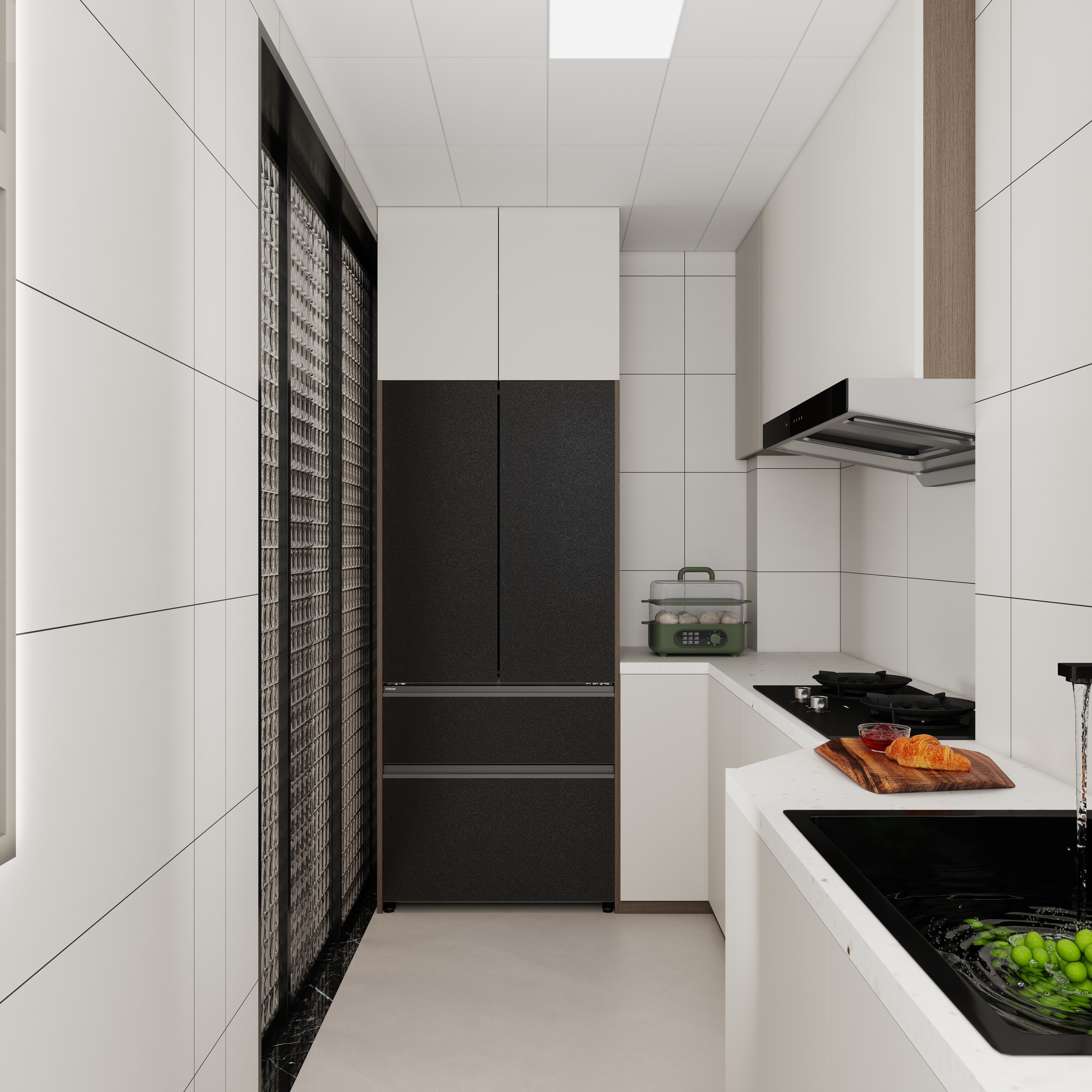 李青越-101平现代简约三居室一层厨房装修效果图第2张