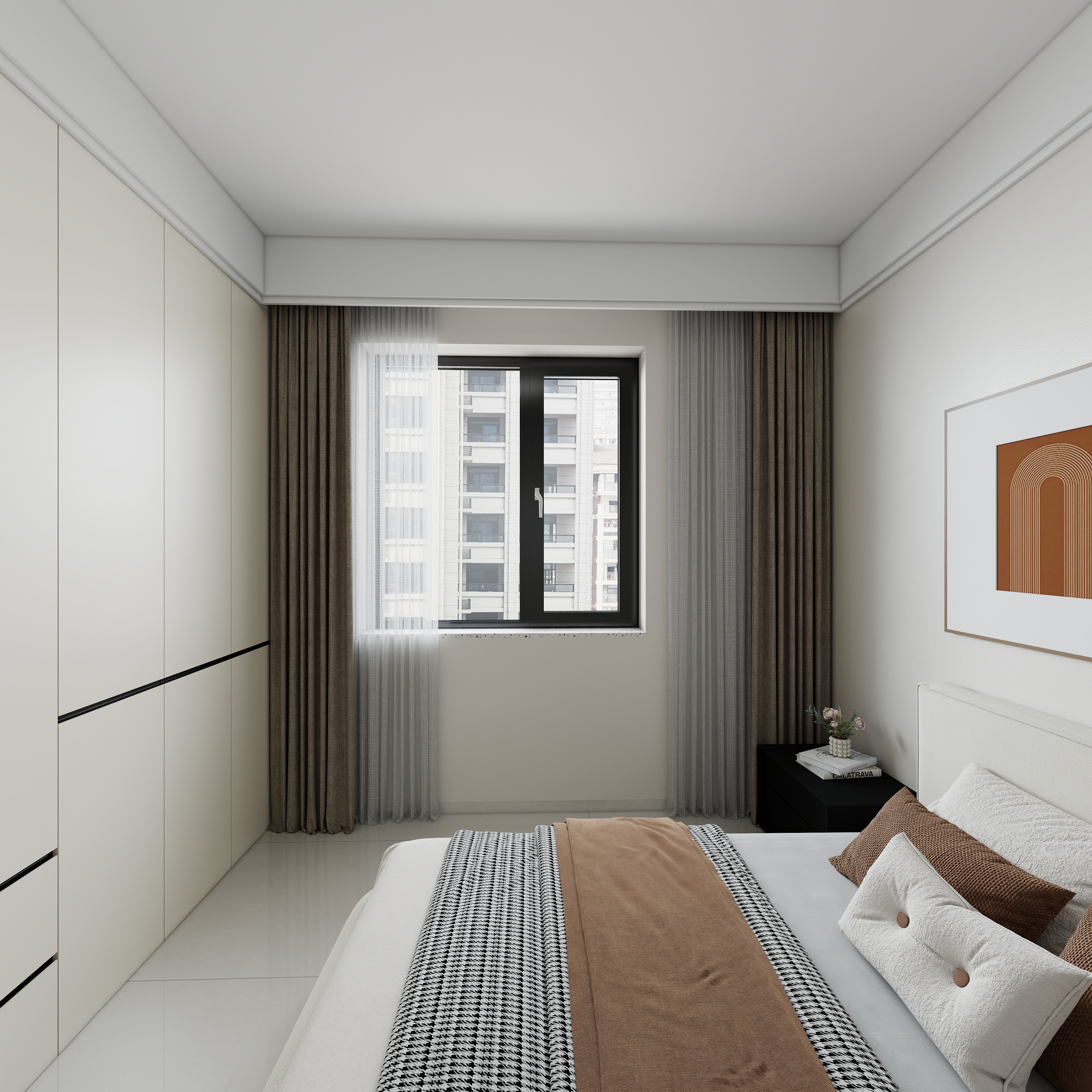 李青越-146平四室现代一层次卧装修效果图第3张