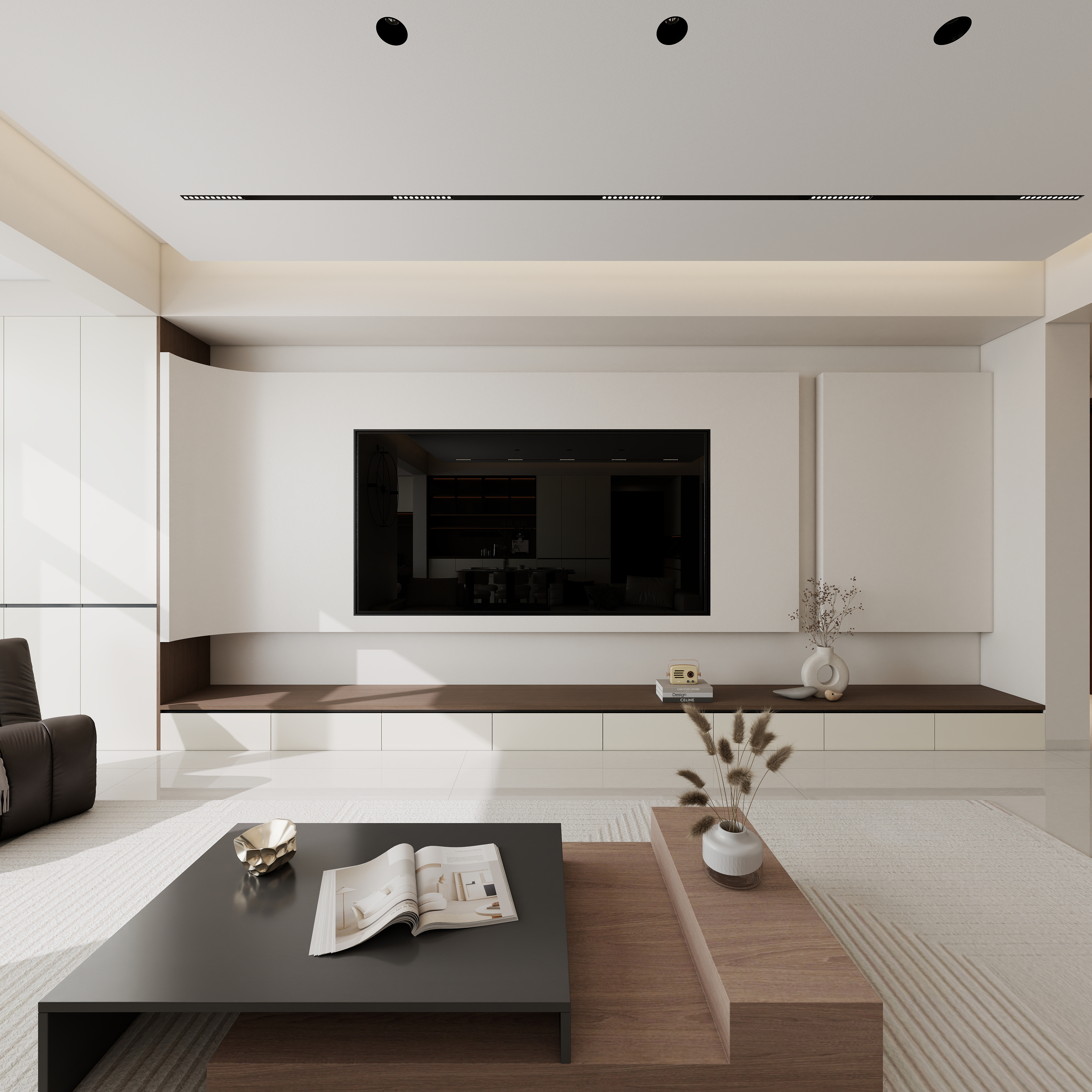 李青越-146平四室现代一层客餐厅装修效果图第4张