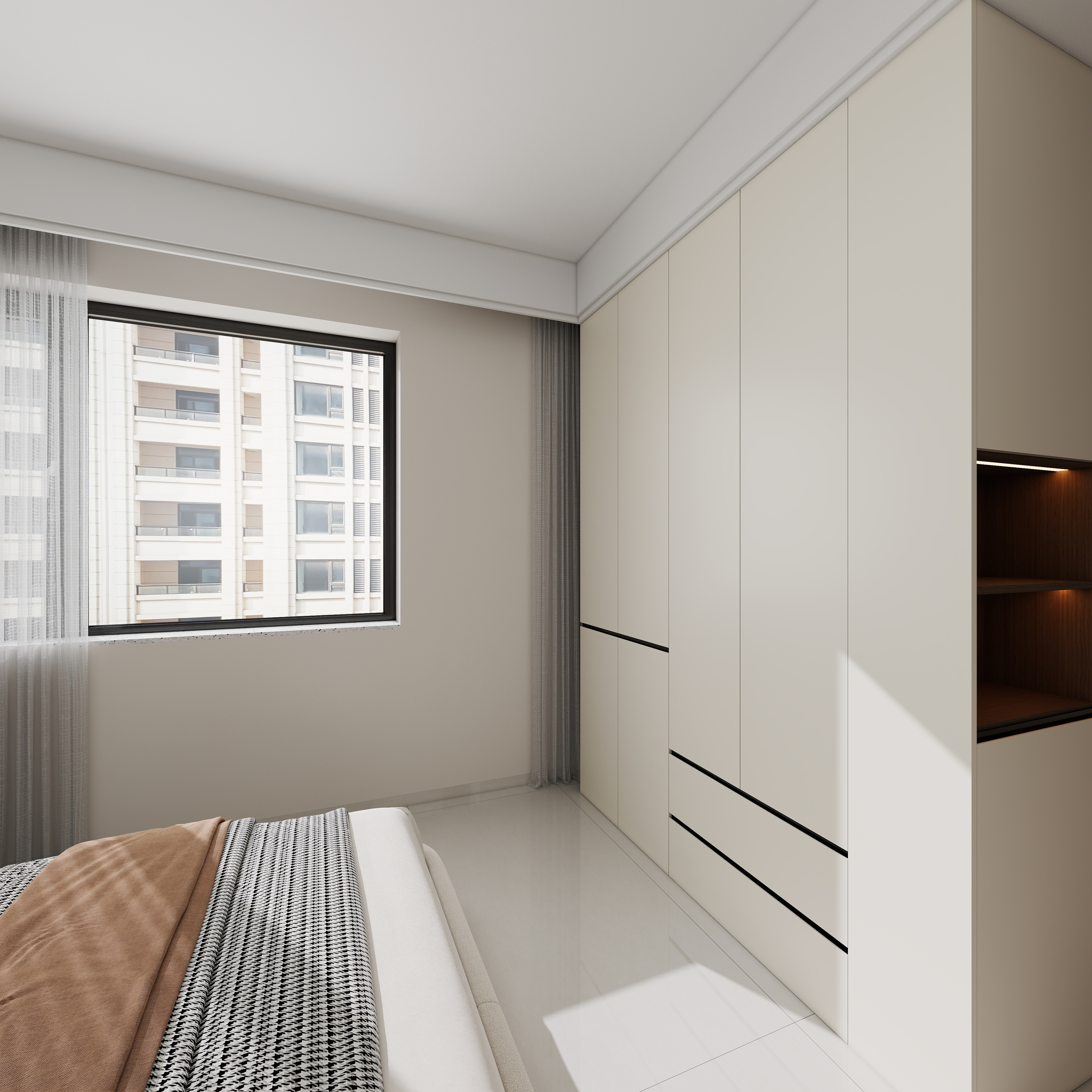 李青越-146平四室现代一层客卧装修效果图第3张