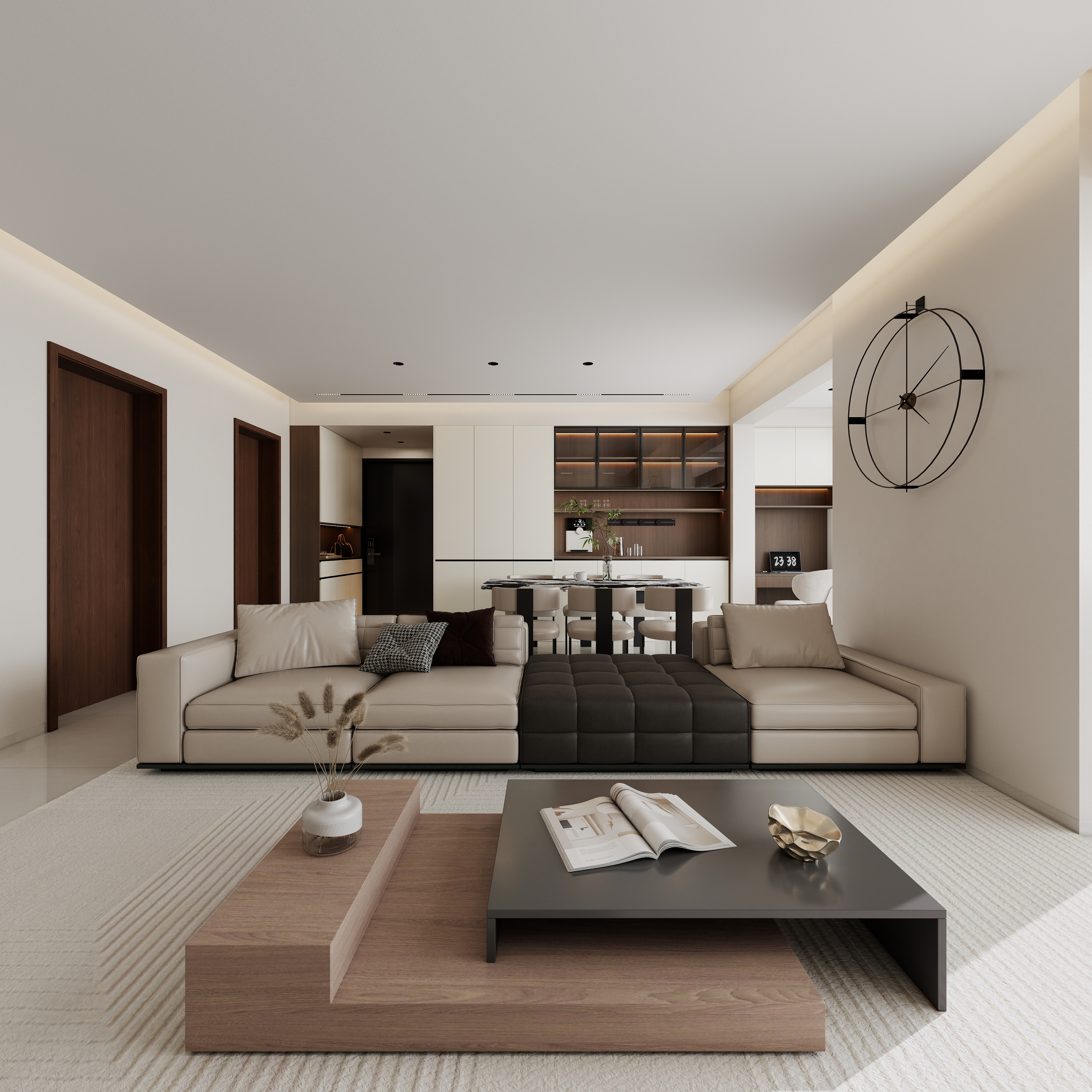 李青越-146平四室现代一层客餐厅装修效果图第5张