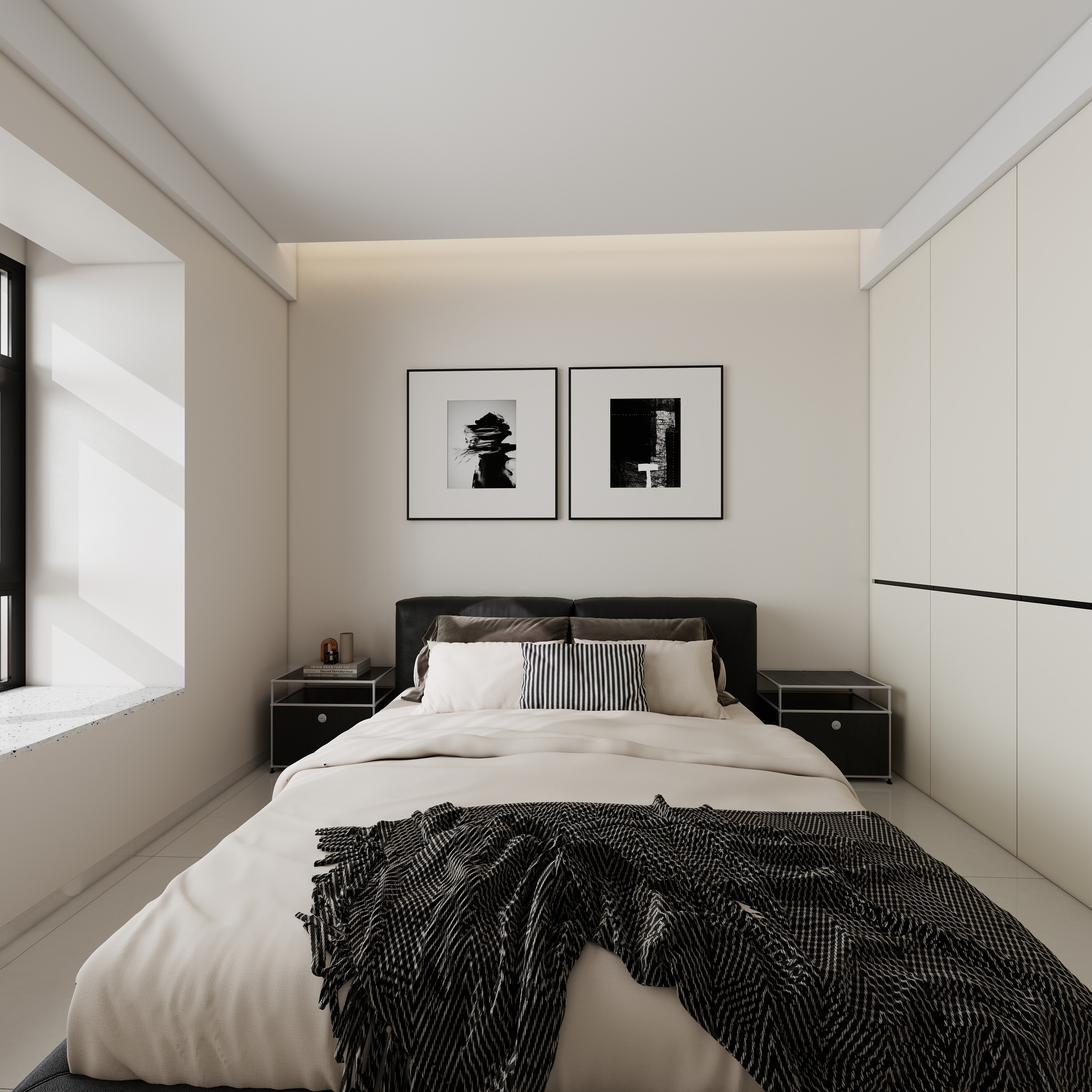 李青越-146平四室现代一层主卧装修效果图第3张