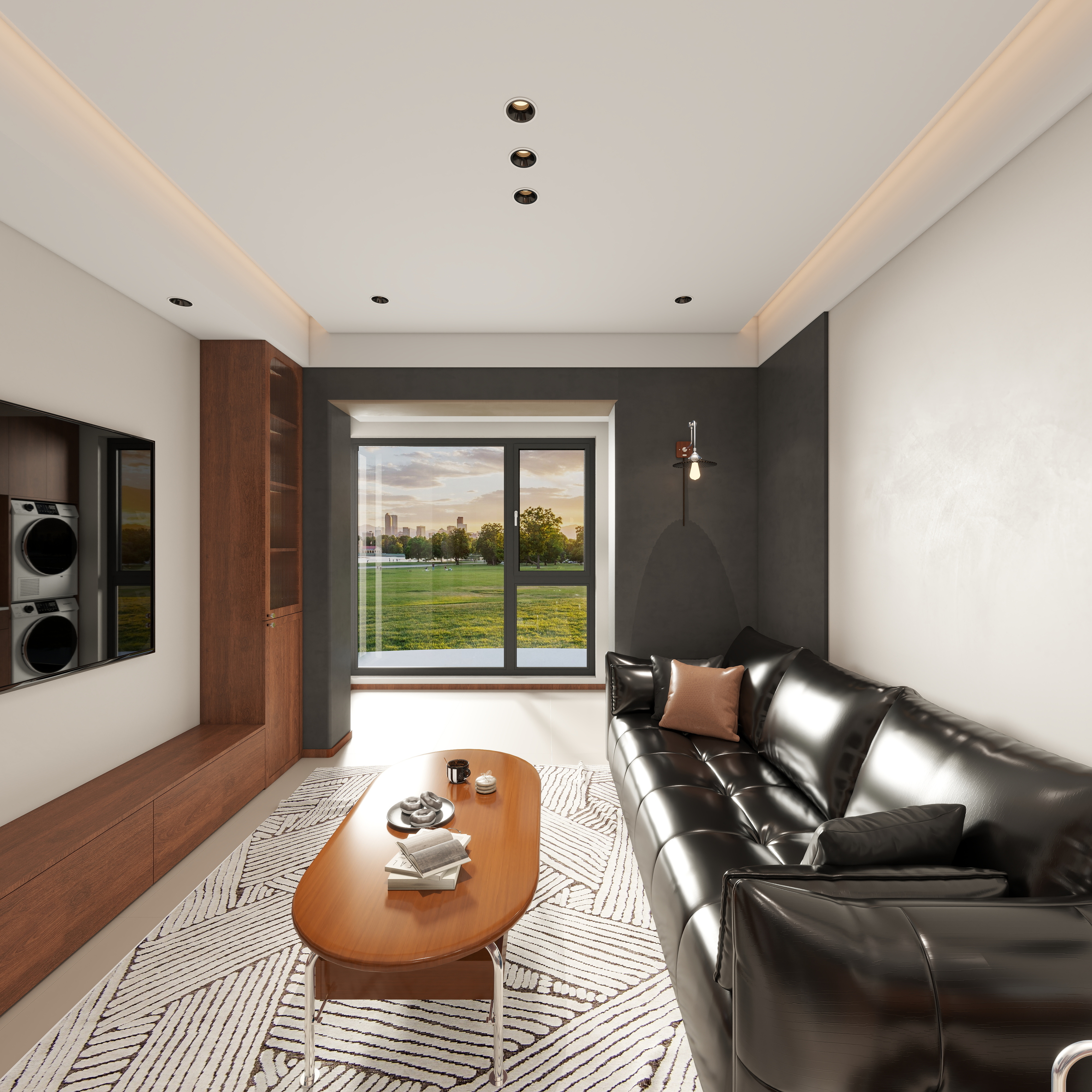 星空设计500一套-现代简约91㎡3室一层客餐厅装修效果图第5张