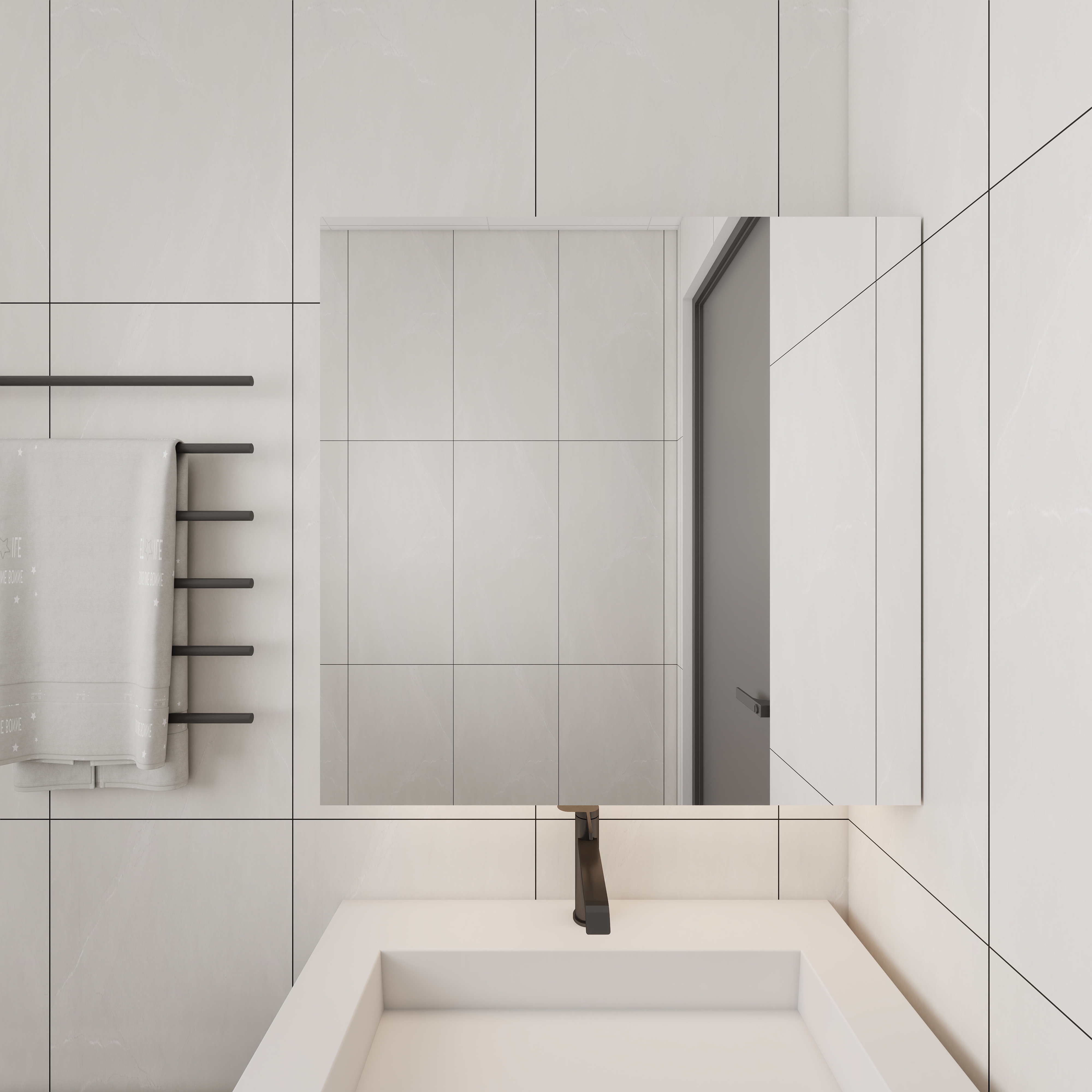 李青越-101平现代简约三居室一层主卫装修效果图第3张