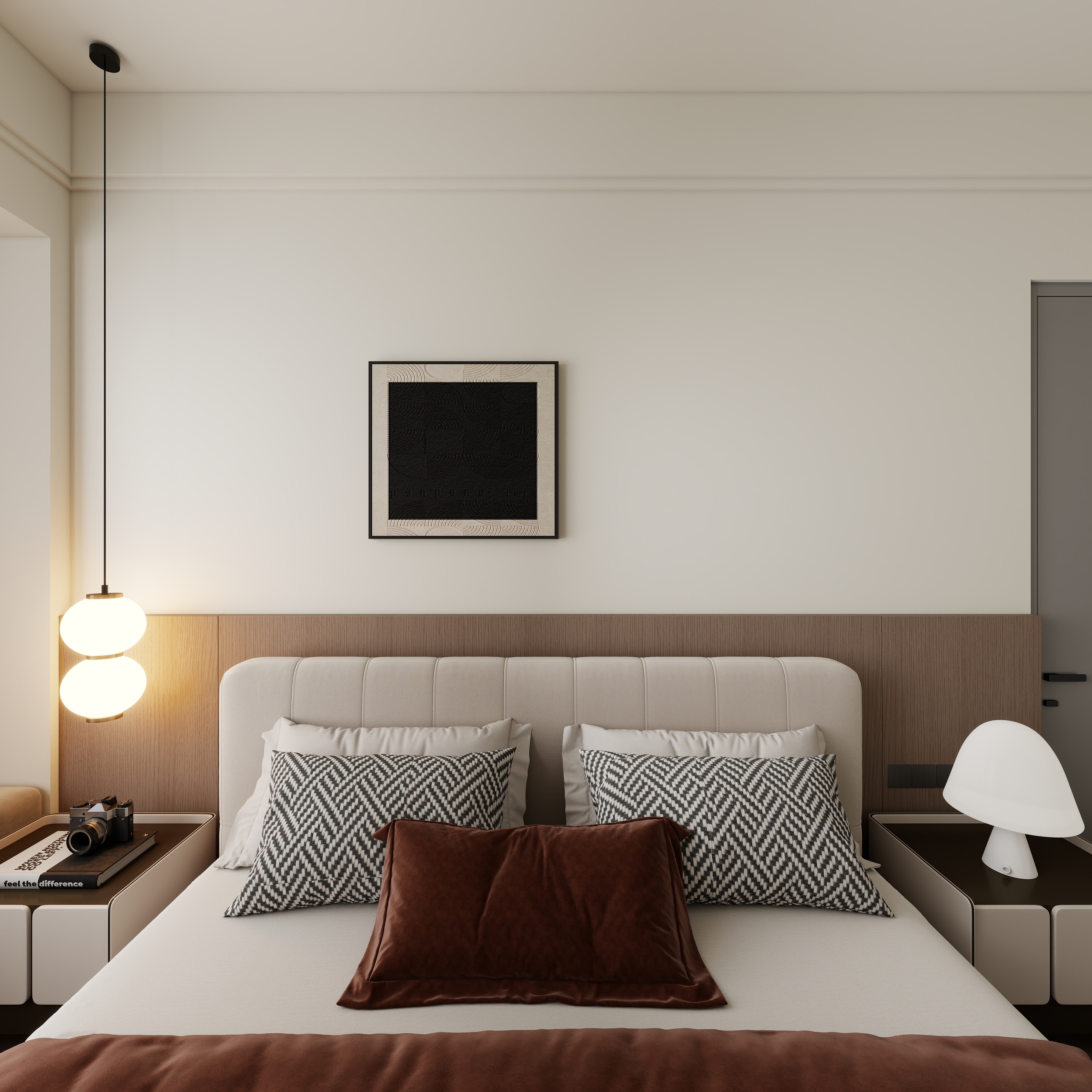 李青越-101平现代简约三居室一层主卧装修效果图第3张