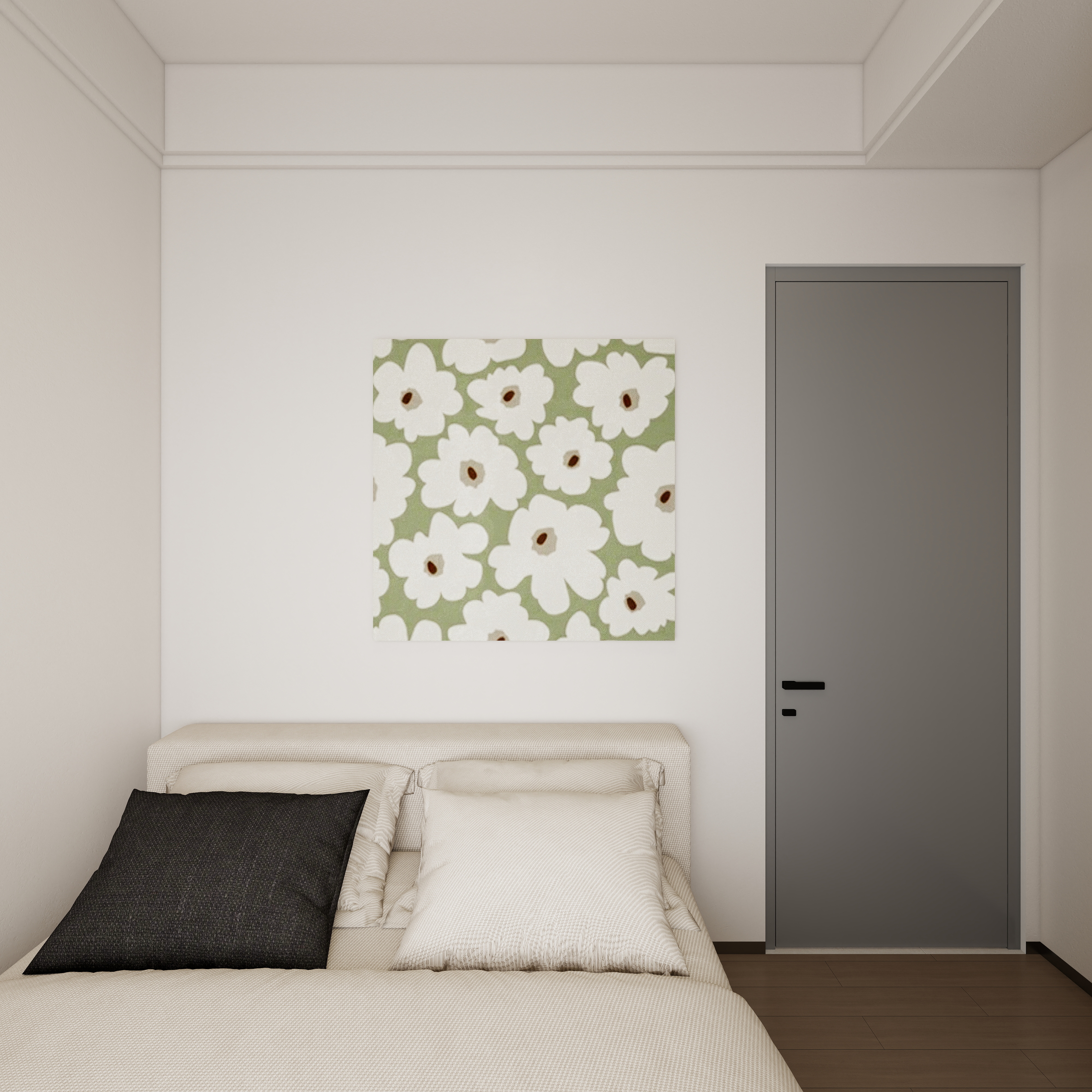 李青越-101平现代简约三居室一层卧室装修效果图第3张