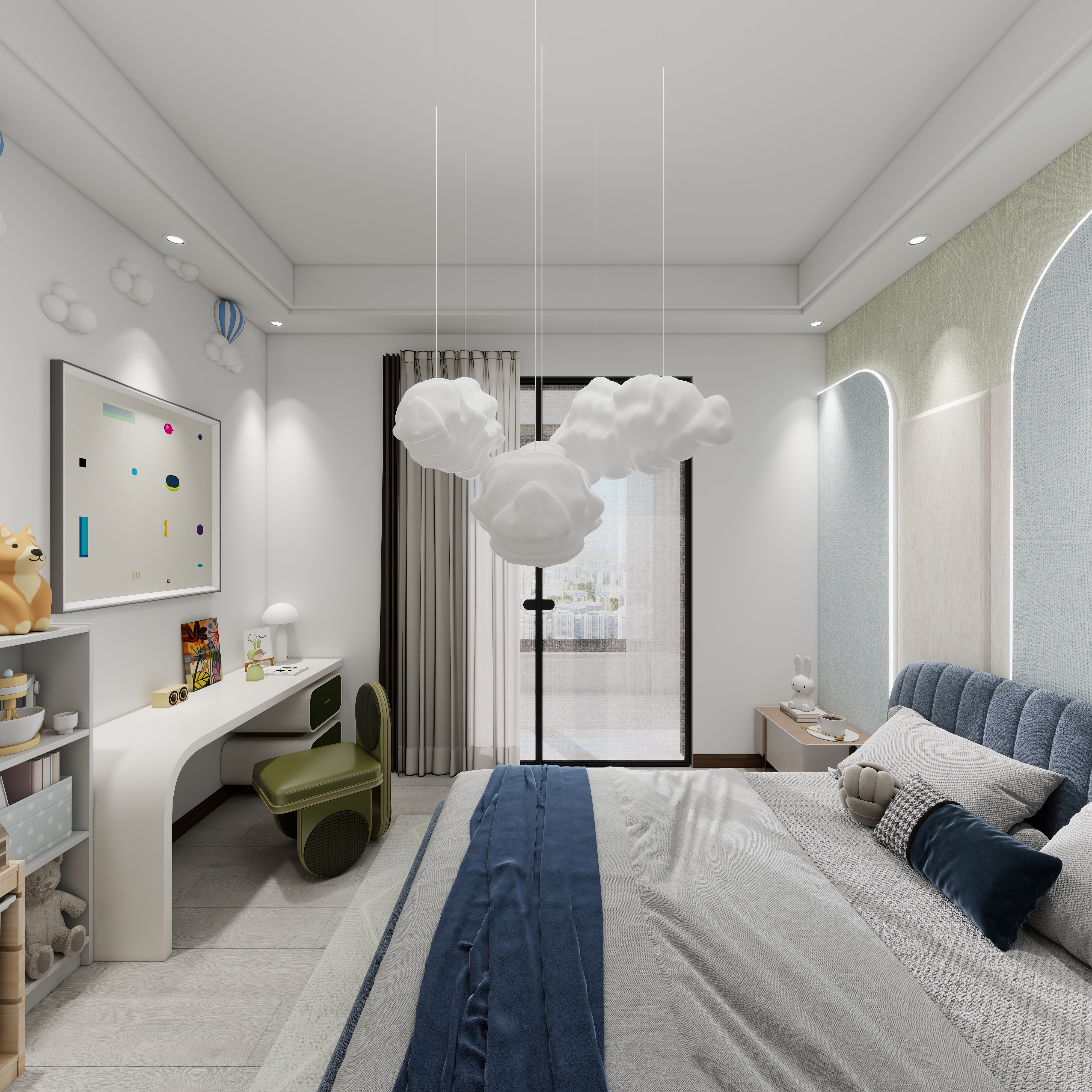 陆婧菡-杭州市建设职业学校-陆婧菡一层儿童房装修效果图第3张