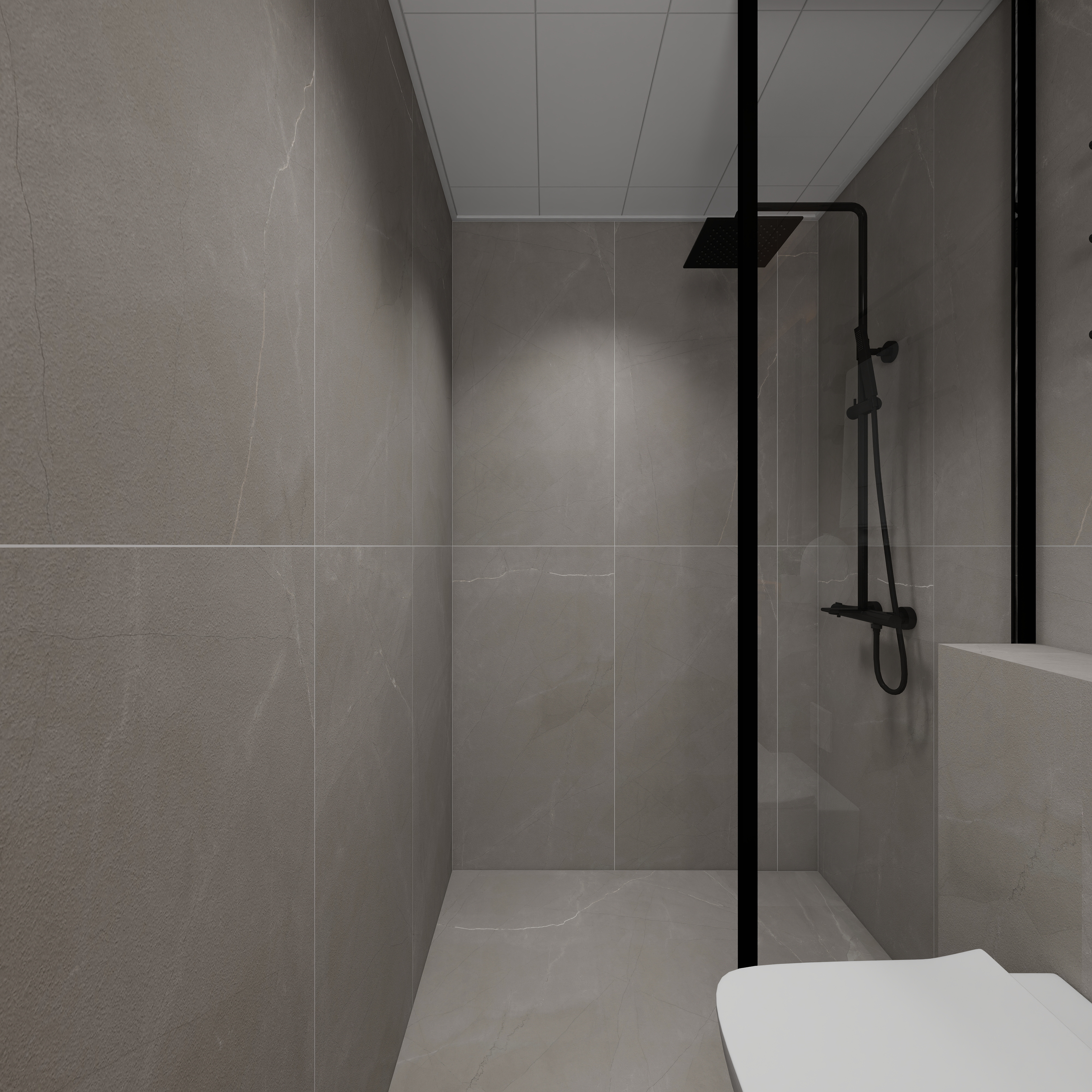 设计师丨胡月平-意式极简151㎡4室一层卫生间装修效果图第3张