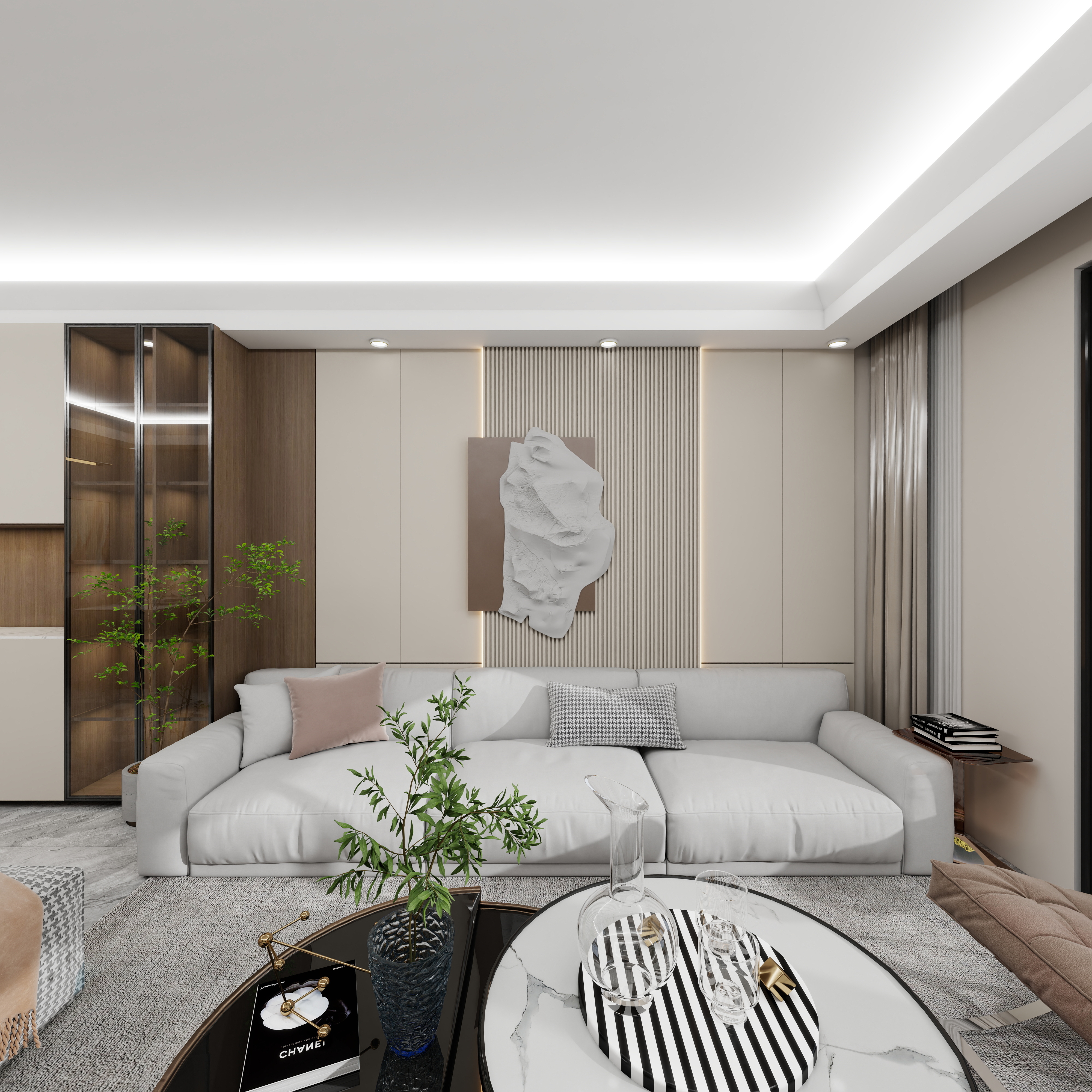 胡莹yBHB-浙江建设技师学院-胡莹一层客餐厅装修效果图第4张