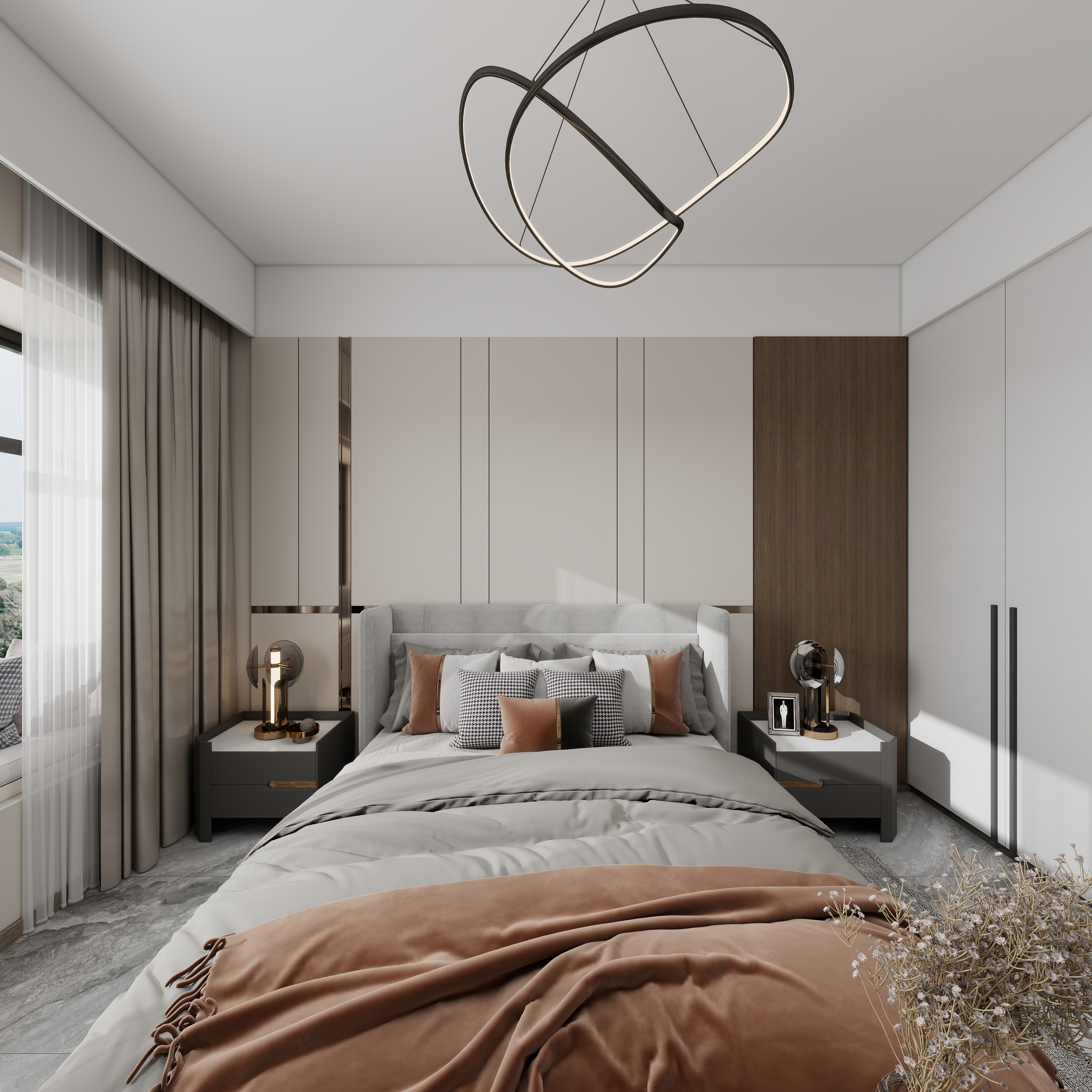 胡莹yBHB-浙江建设技师学院-胡莹一层主卧装修效果图第4张