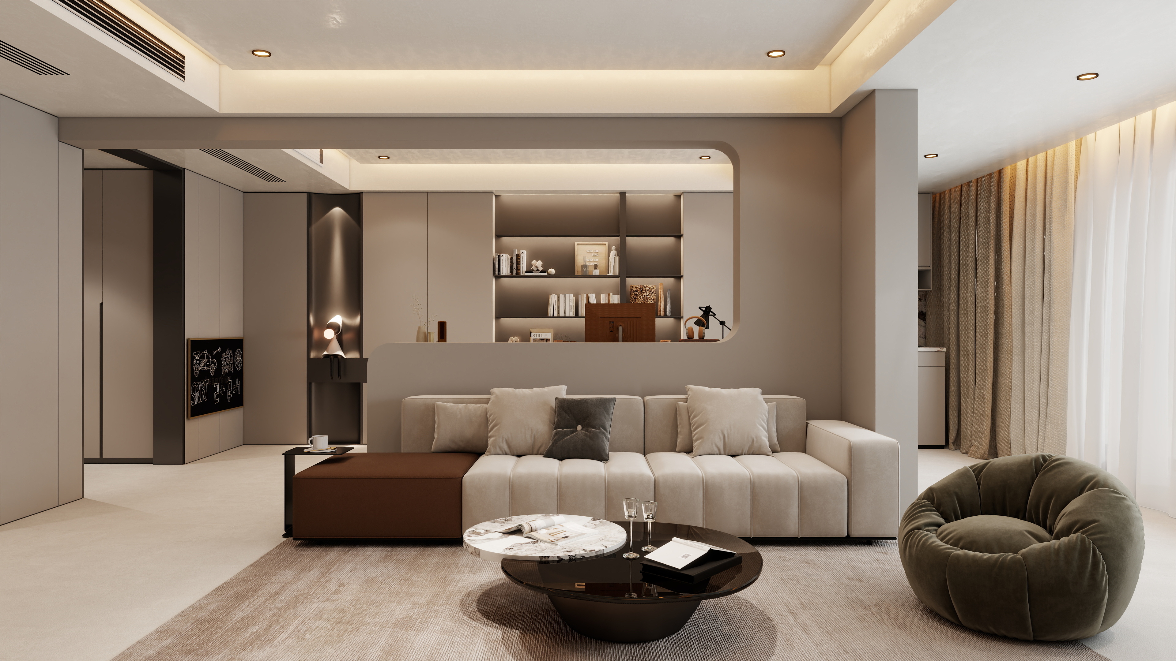 大金空调官方-艺境奢邸 —70㎡轻奢客餐厅设计 -装修设计方案