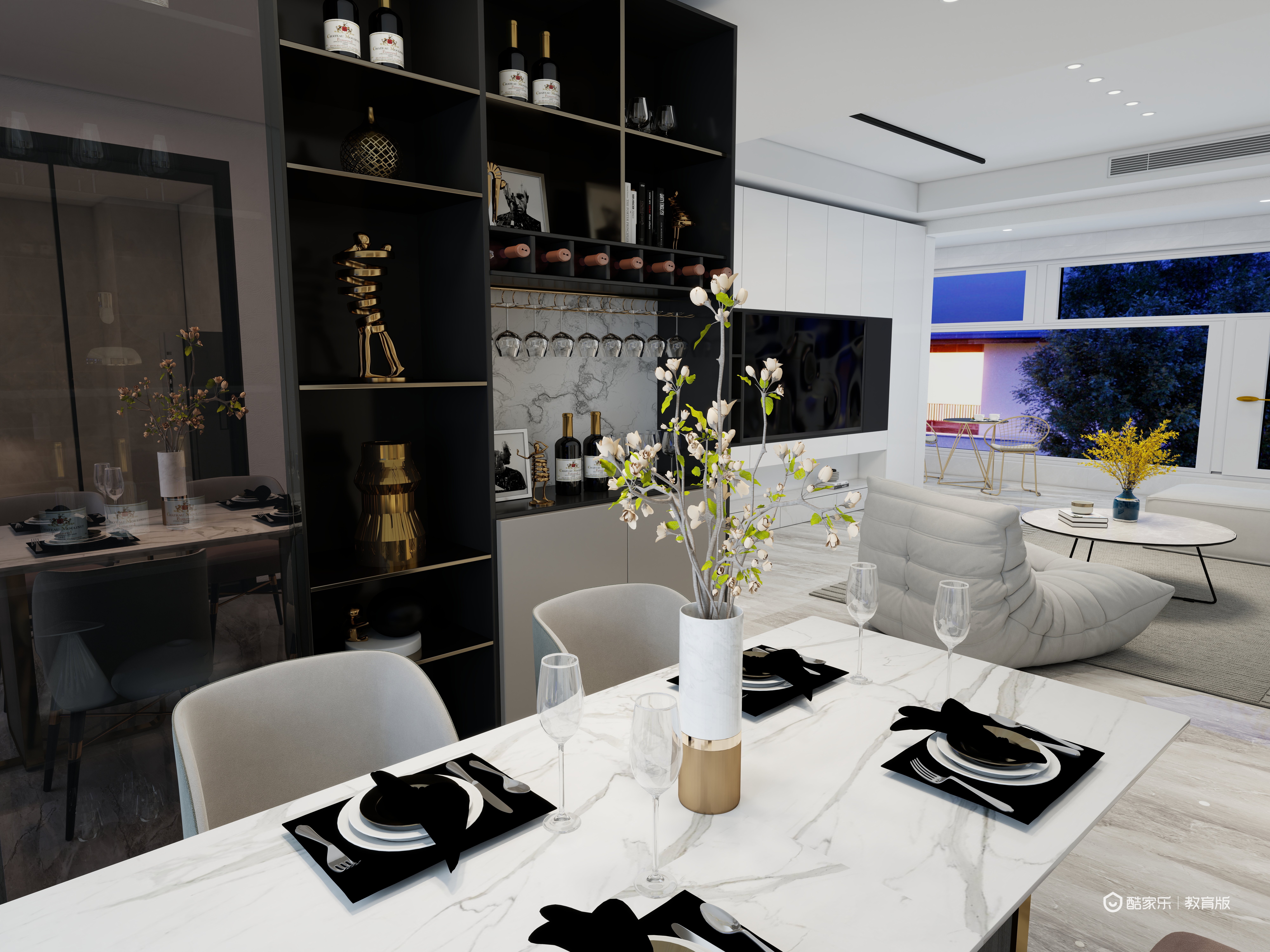 陈哲guJj-湖州职业技术学院—陈哲一层客厅装修效果图第1张