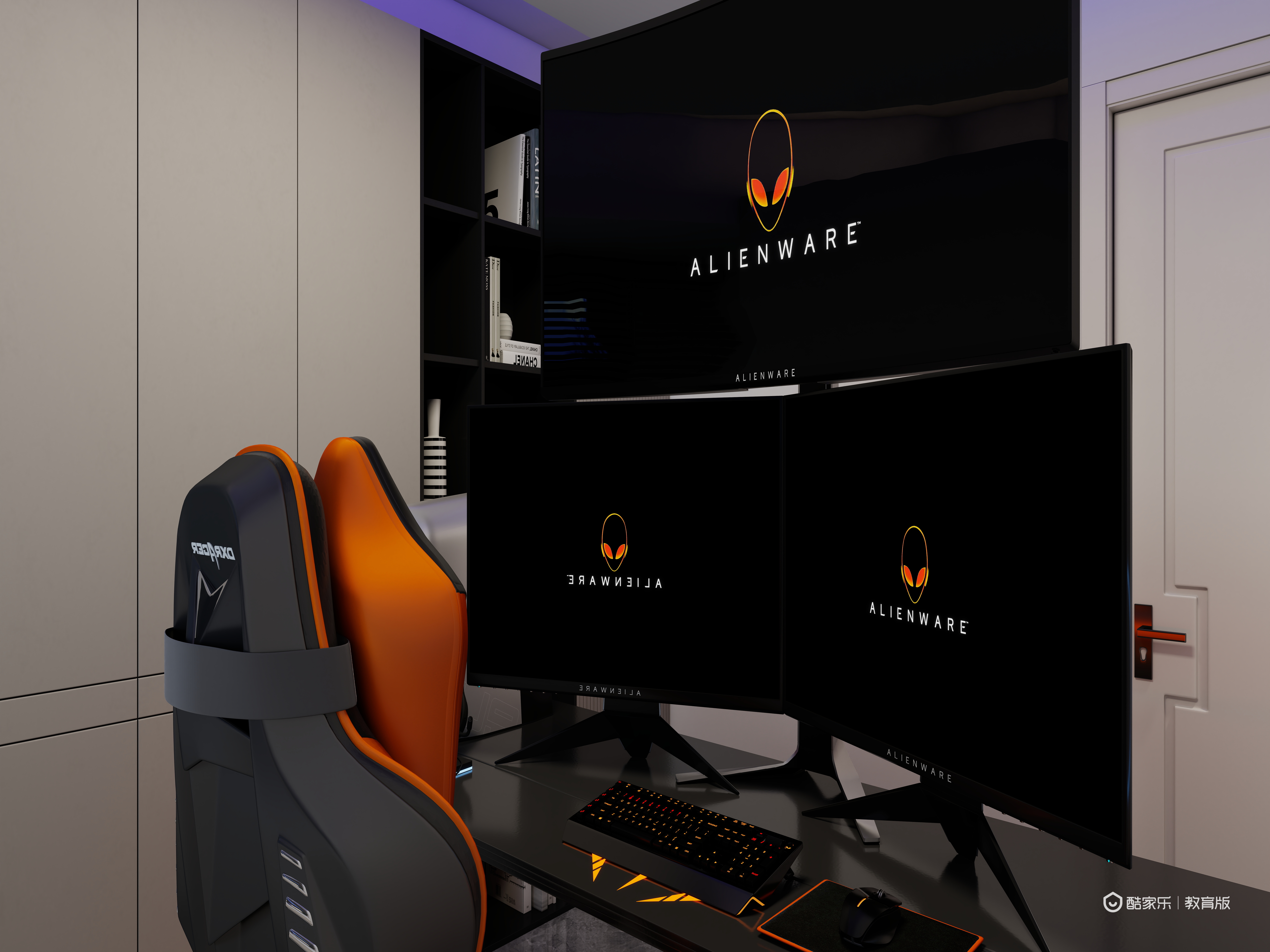 陈哲guJj-湖州职业技术学院—陈哲一层书房装修效果图第2张