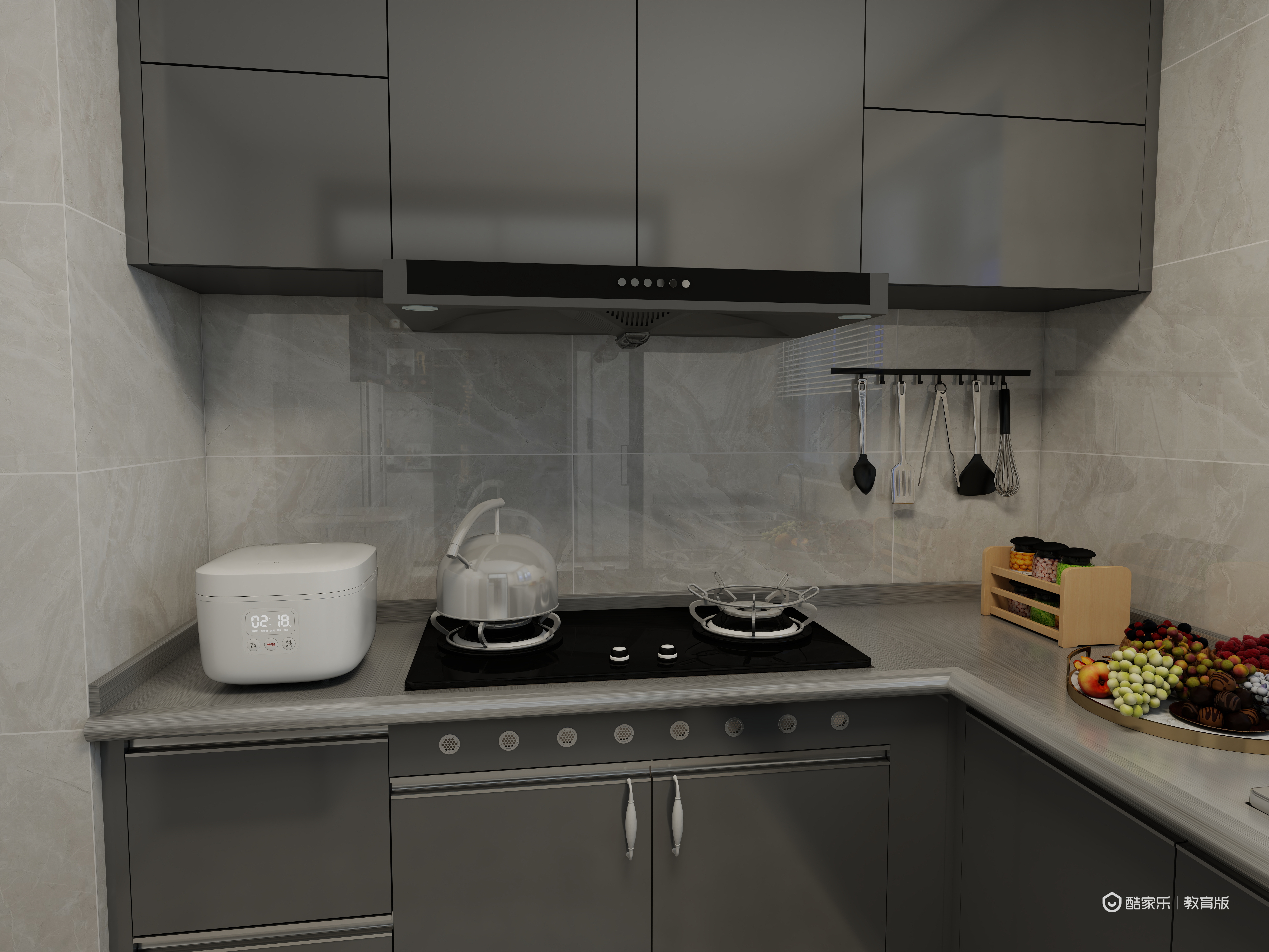 陈哲guJj-湖州职业技术学院—陈哲一层厨房装修效果图第1张