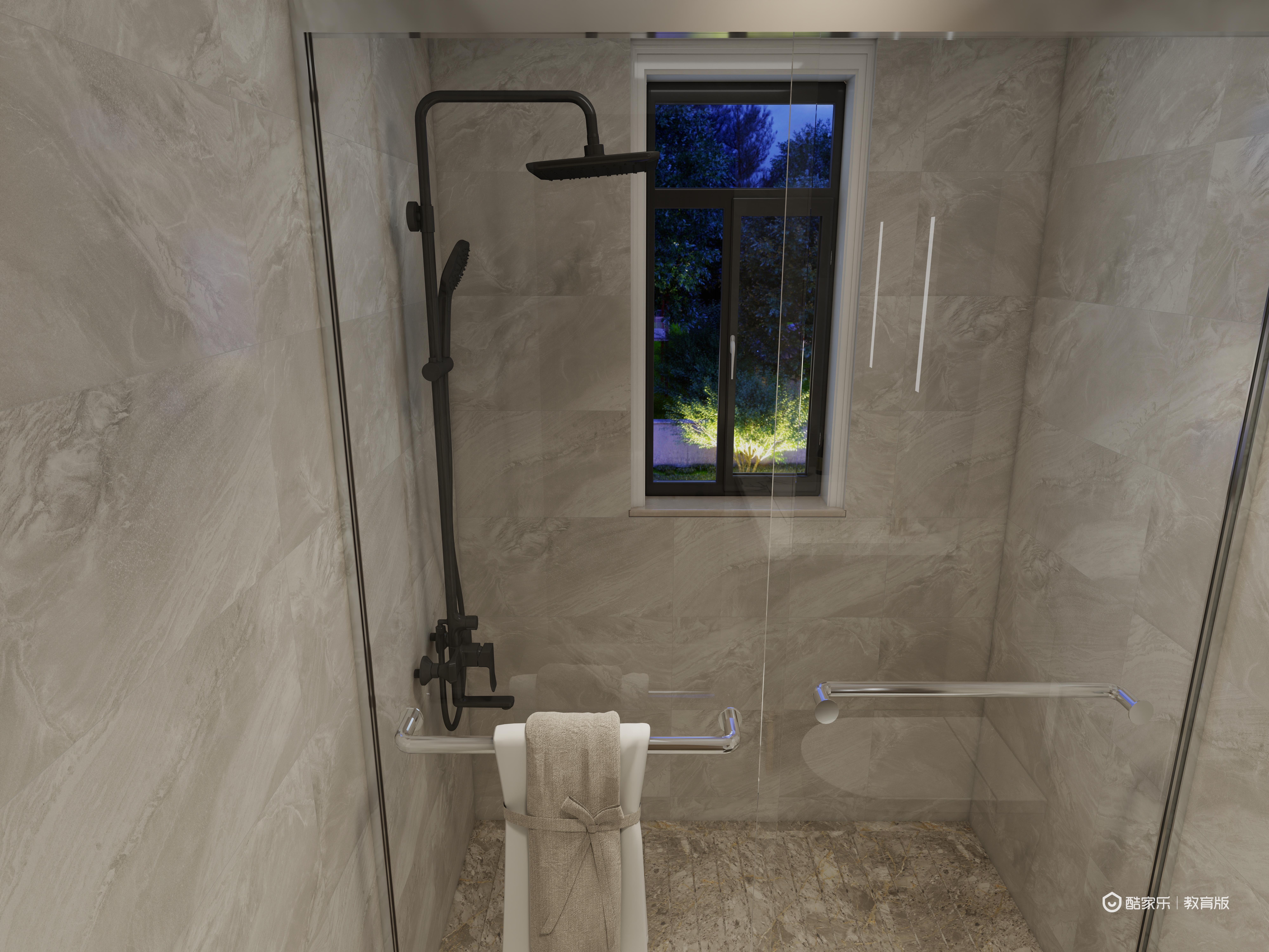 陈哲guJj-湖州职业技术学院—陈哲一层主卫装修效果图第1张