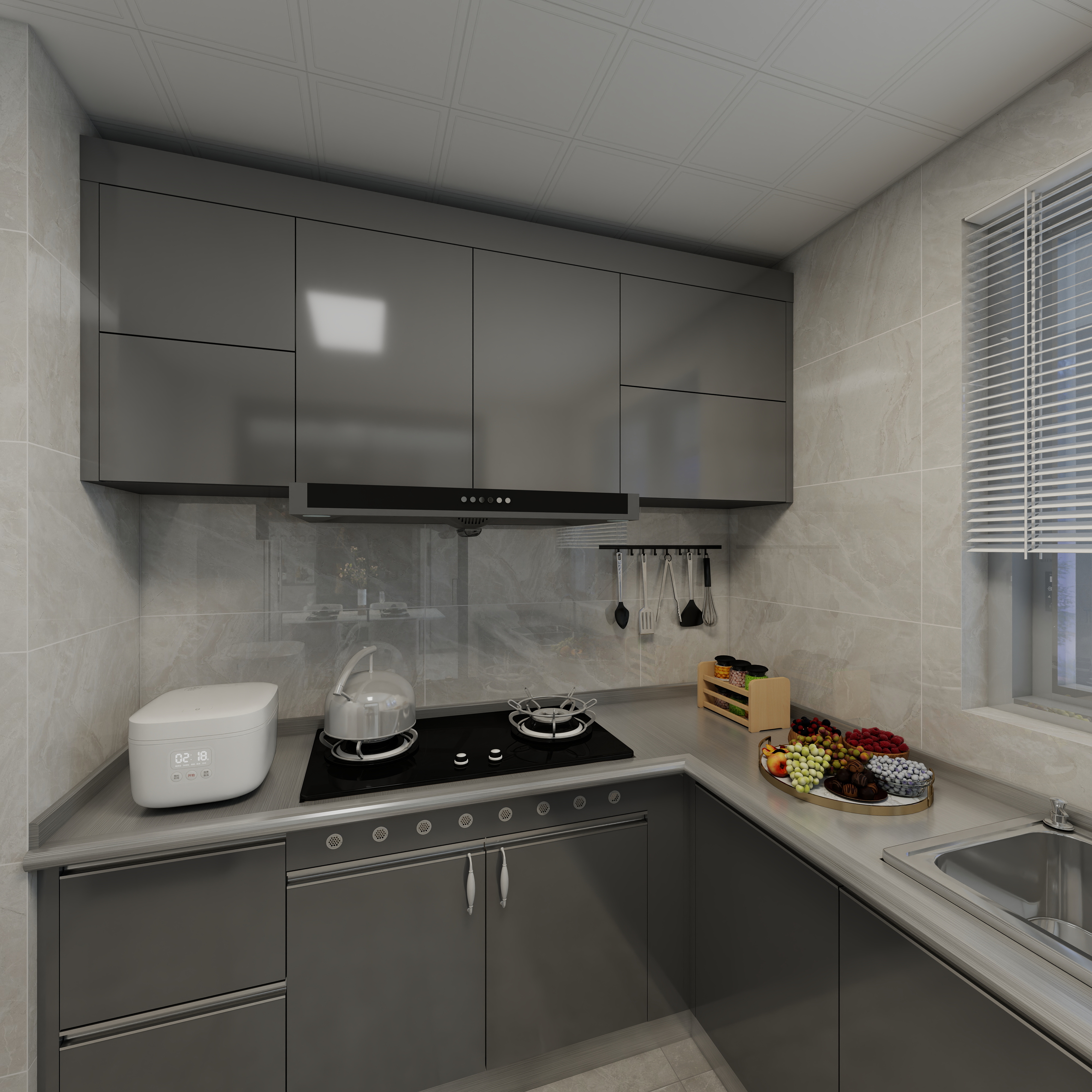 陈哲guJj-湖州职业技术学院—陈哲一层厨房装修效果图第3张