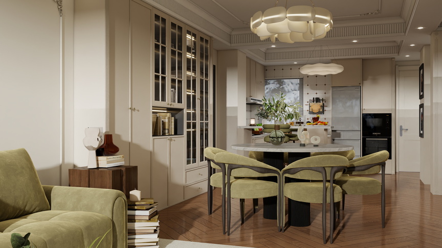 李林-法式118㎡3室装修效果图