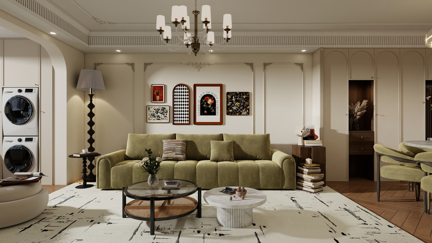 李林-欧式118㎡3室装修效果图