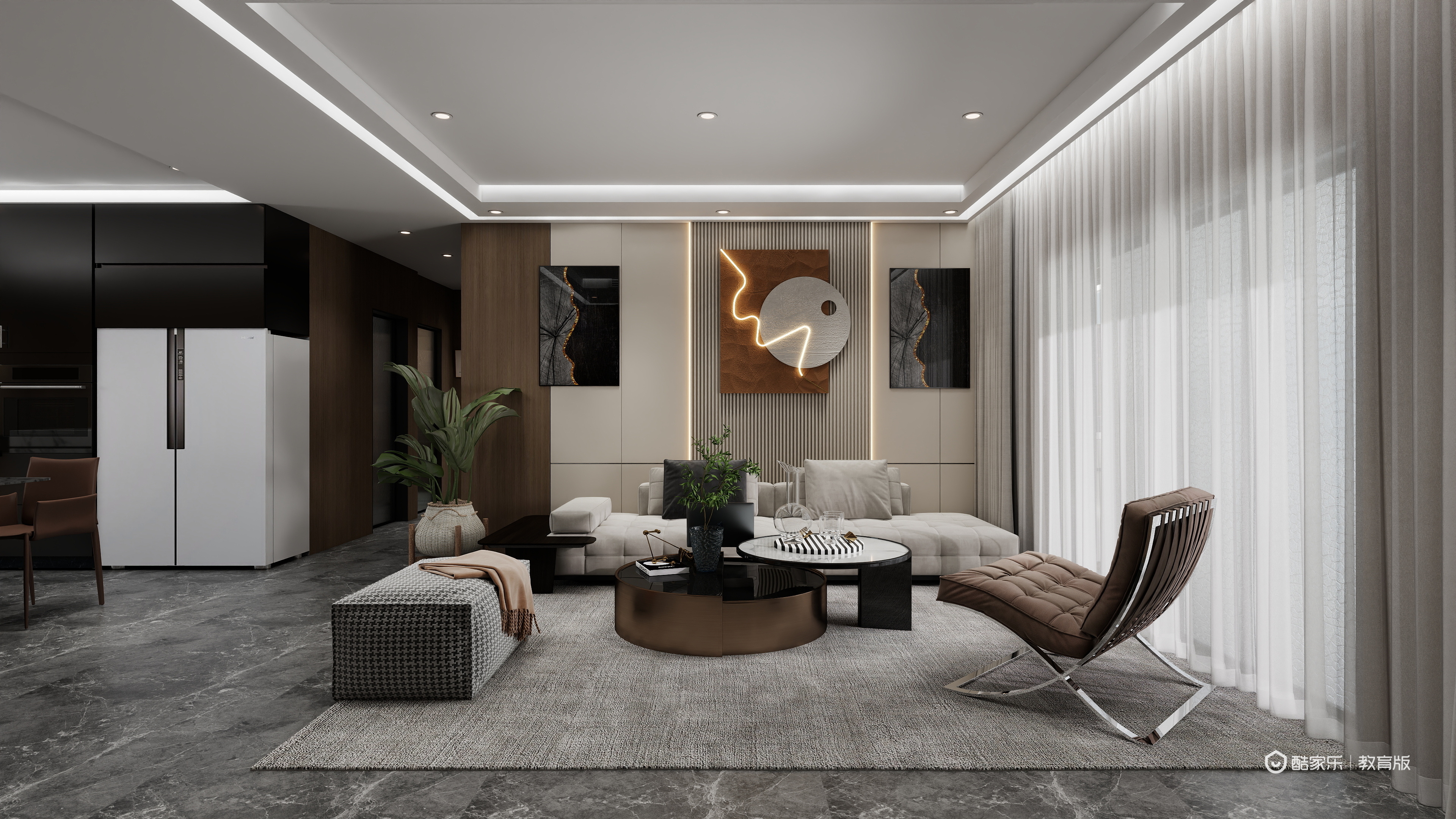 董杰xxaM-石间絮语一层客餐厅装修效果图第4张