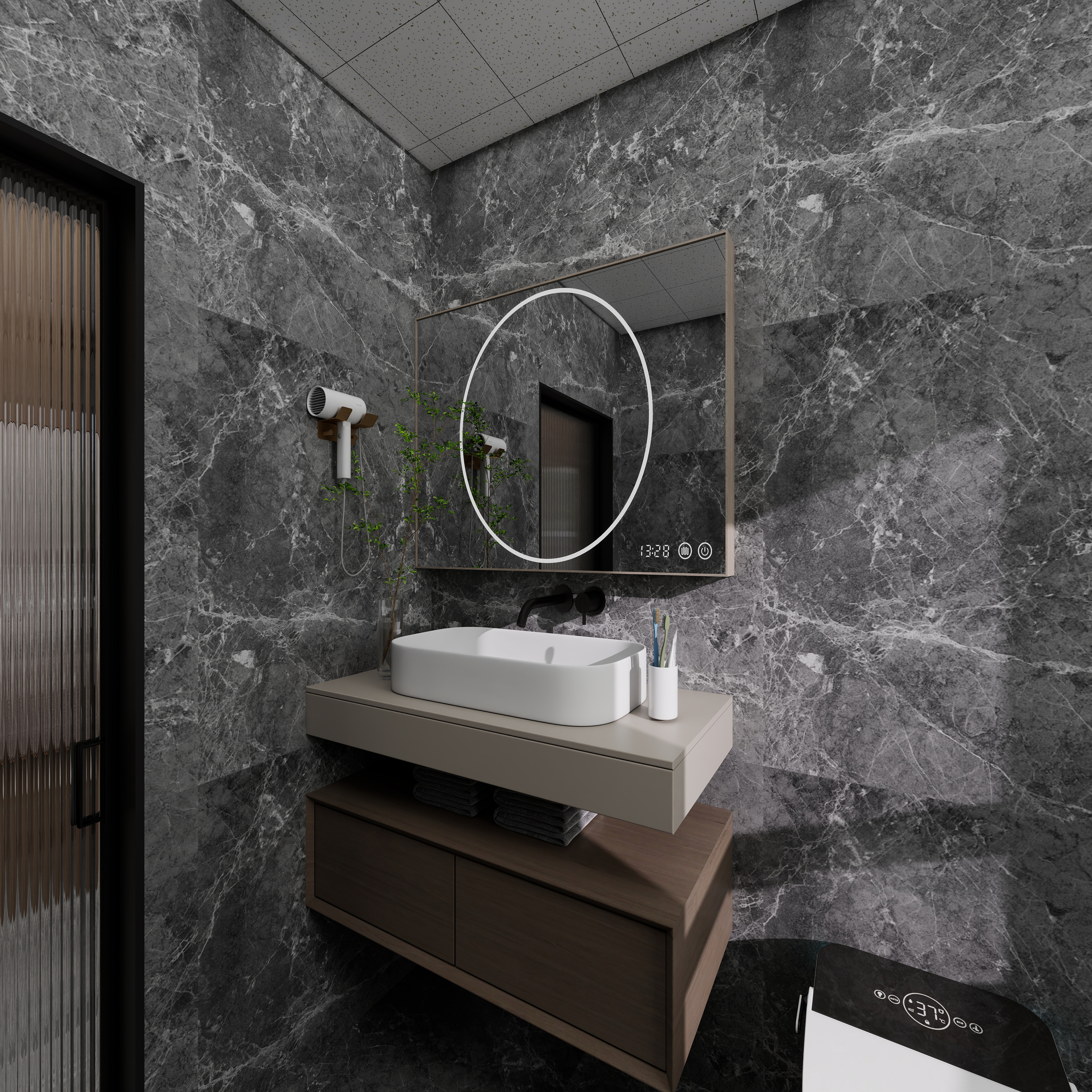 董杰xxaM-石间絮语一层卫生间装修效果图第3张