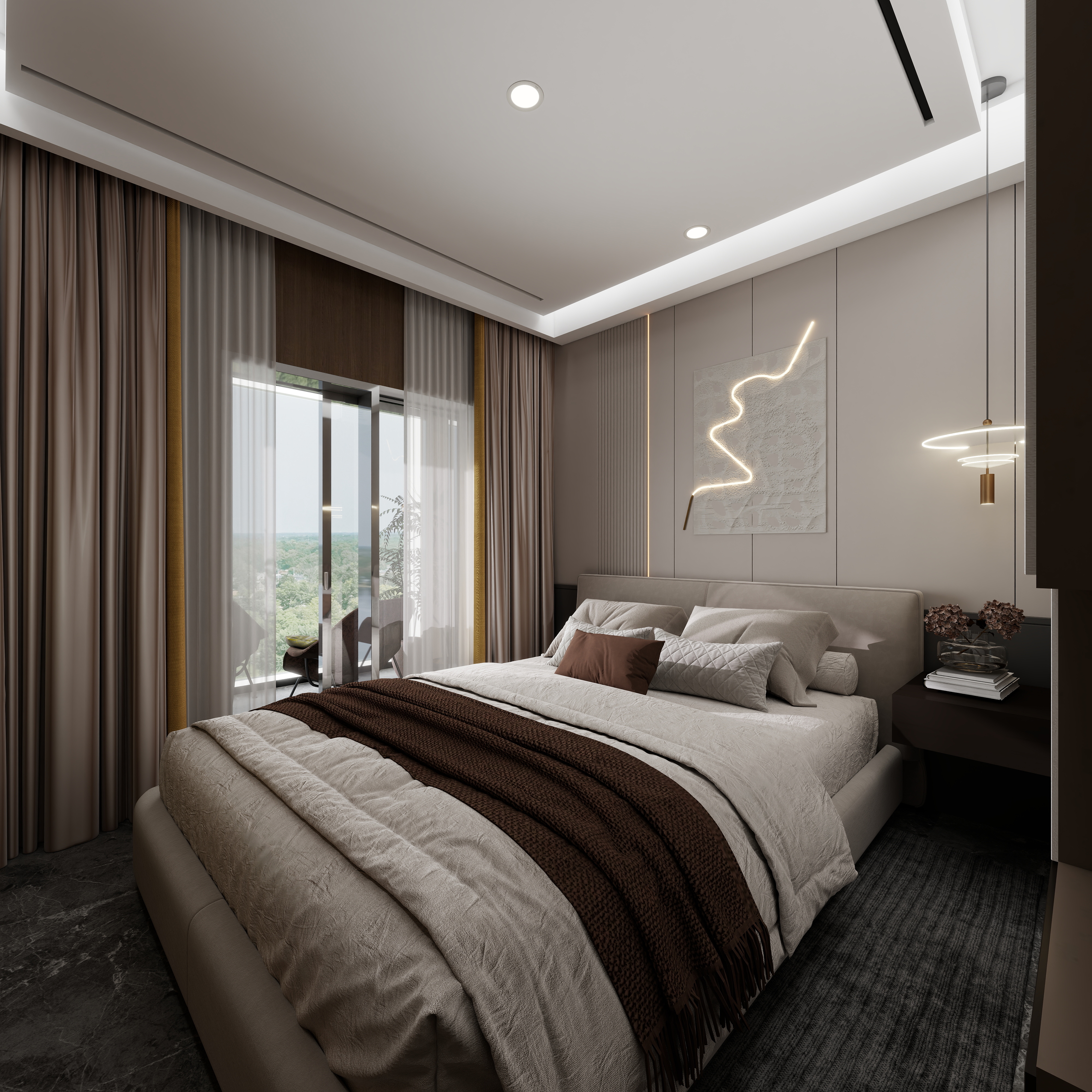 董杰xxaM-石间絮语一层次卧装修效果图第3张