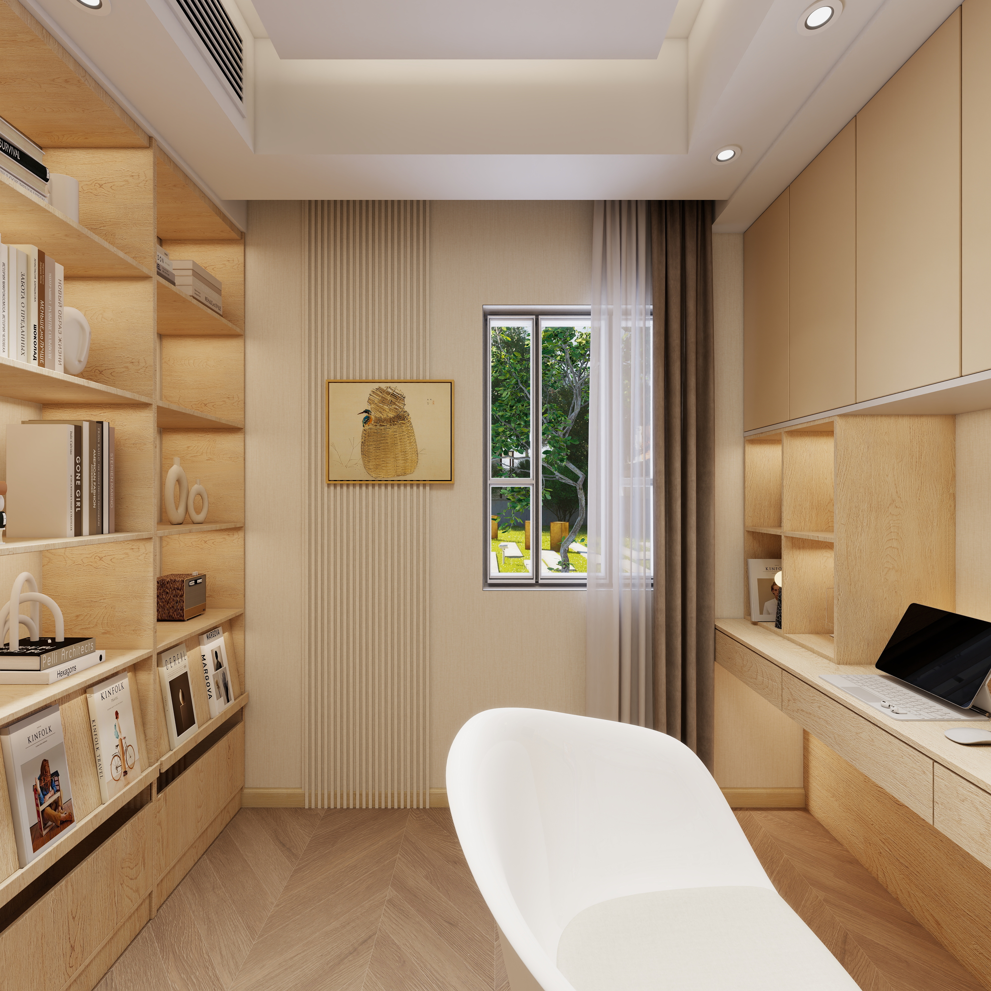 王梦梦YBgE-王梦梦-翠揽云境一层书房装修效果图第3张