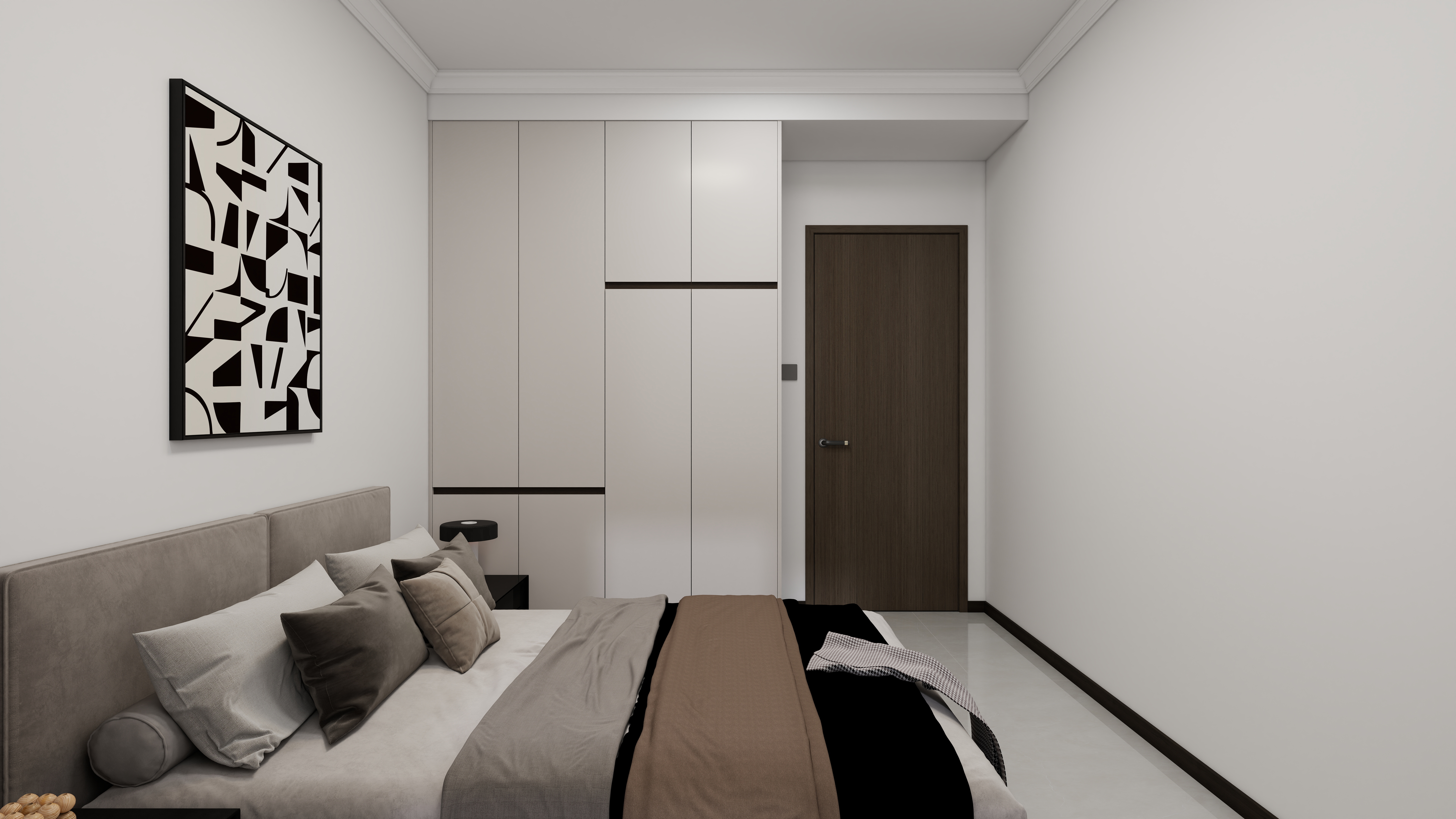 京优适家装饰设计中心-102㎡3室一层次卧装修效果图第2张